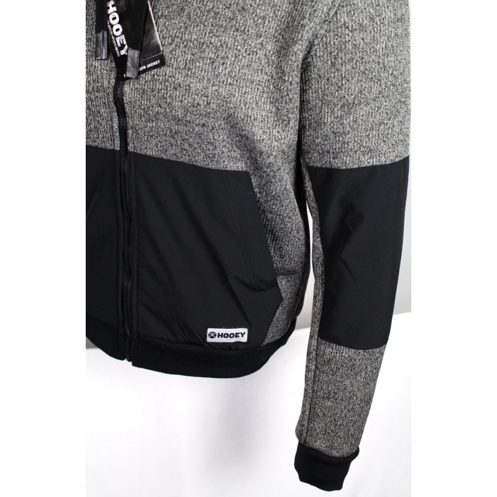 Vintage Hooey Men's Full Zip Sweater Jacket Fleece Lined M Medium Charcoal Black HJ093XH Size US M / EU 48-50 / 2 - 3 Thumbnail