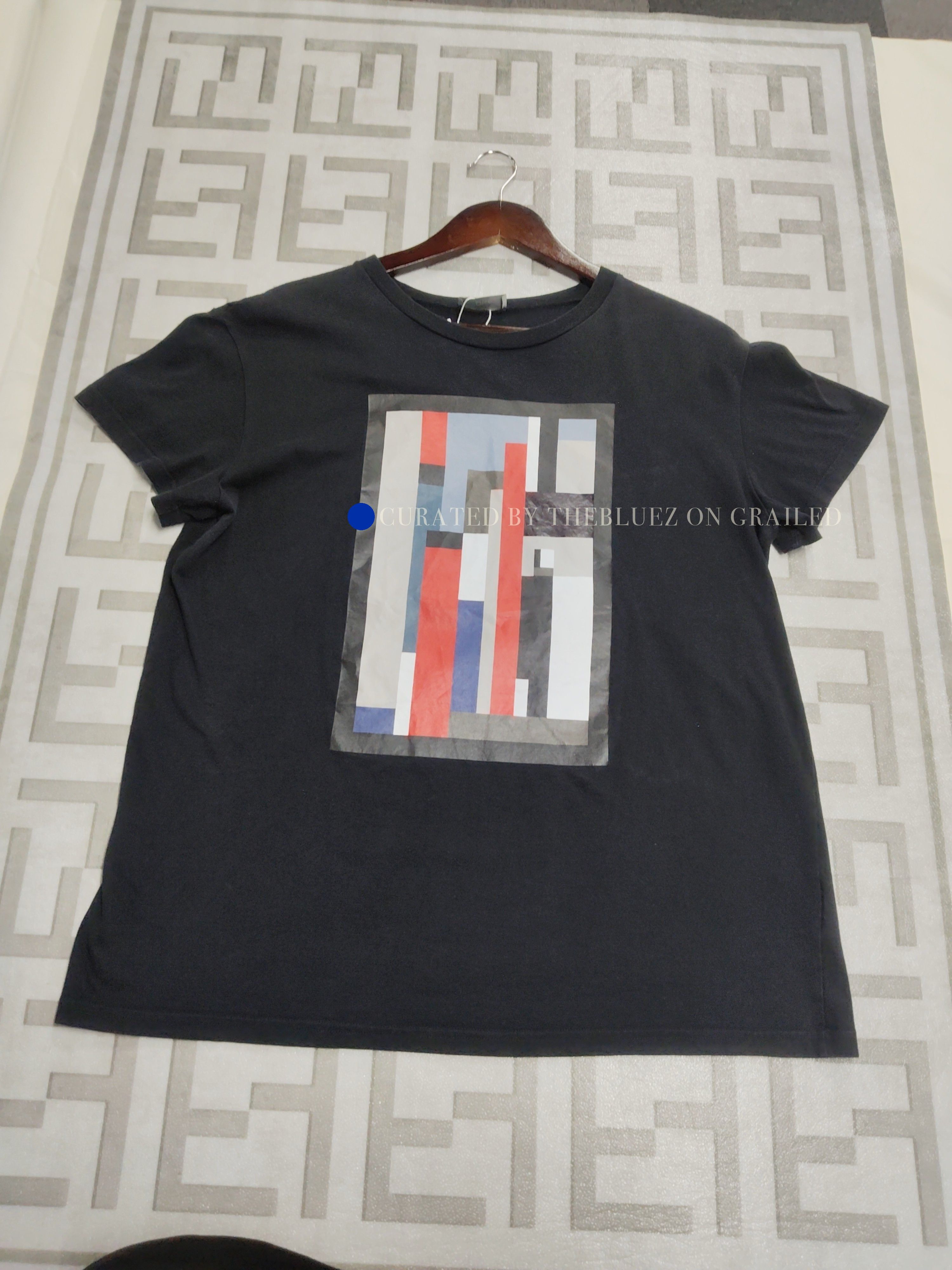 Dior Black Geometric Print T-Shirt in XL Size US XL / EU 56 / 4 - 1 Thumbnail