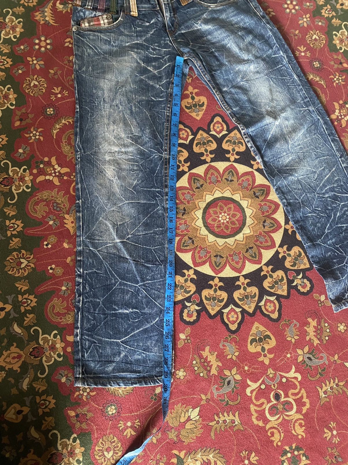 Hysteric Glamour × Japanese Brand × Vintage 🔥RARE🔥Vintage Nylaus Jeans Double Waist Lightning Style Size US 31 - 13 Thumbnail