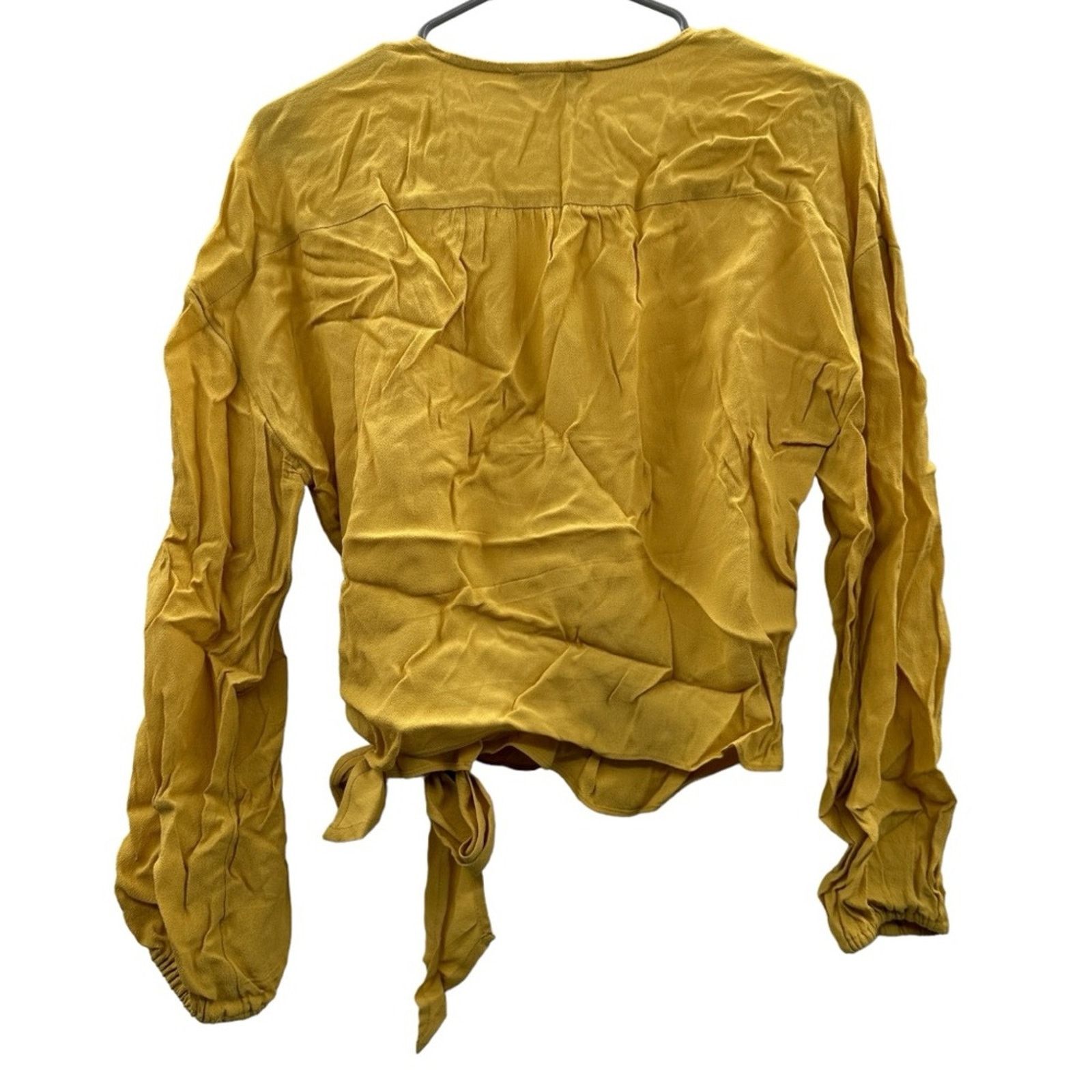 Madewell Madewell Raelynn Long Sleeve Gold Yellow Wrap Tie Top Size S Size S / US 4 / IT 40 - 6 Thumbnail