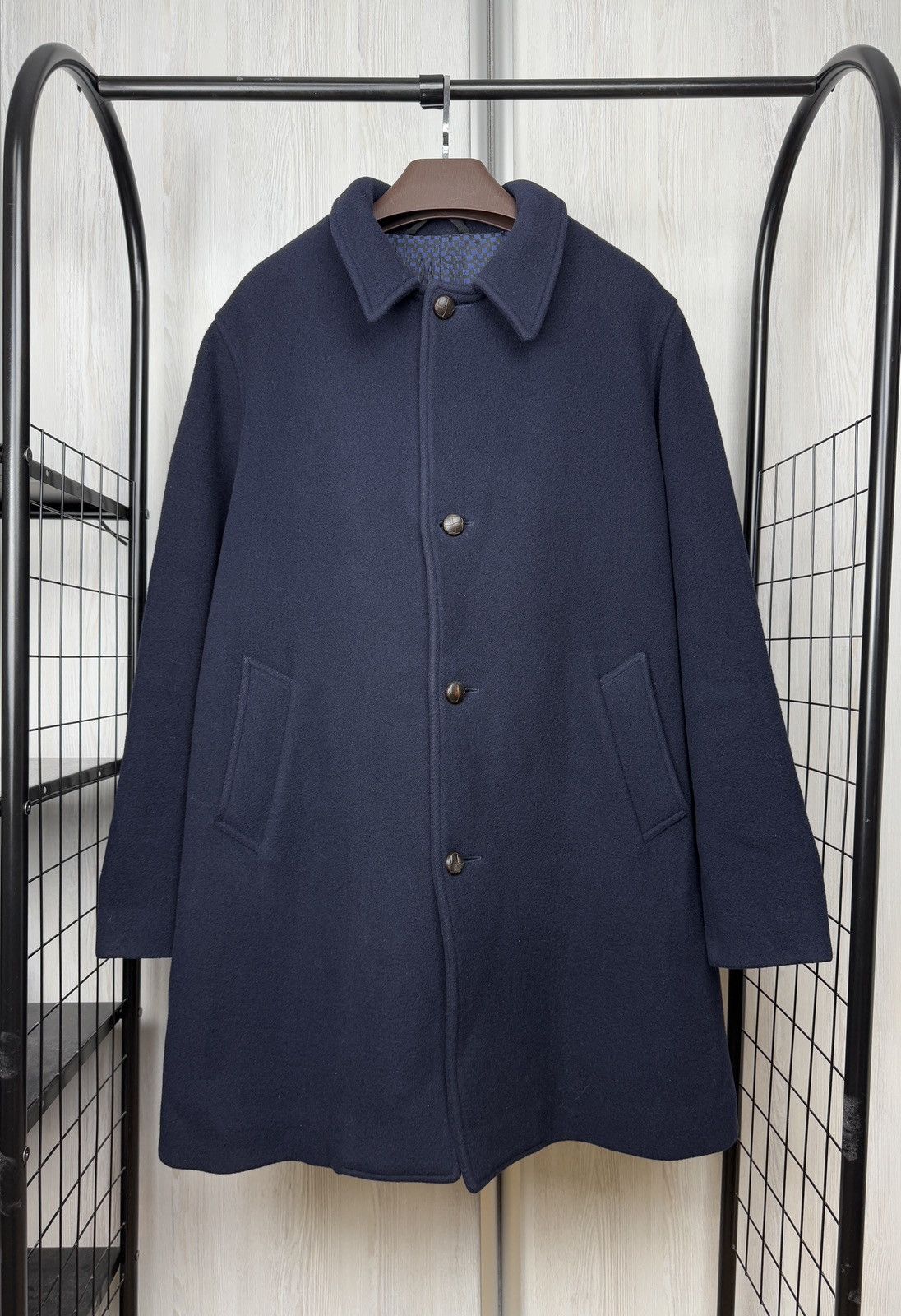 Doppiaa Doppiaa Aamsterdam navy blue woo heavyweight elegant coat Size US L / EU 52-54 / 3 - 1 Thumbnail