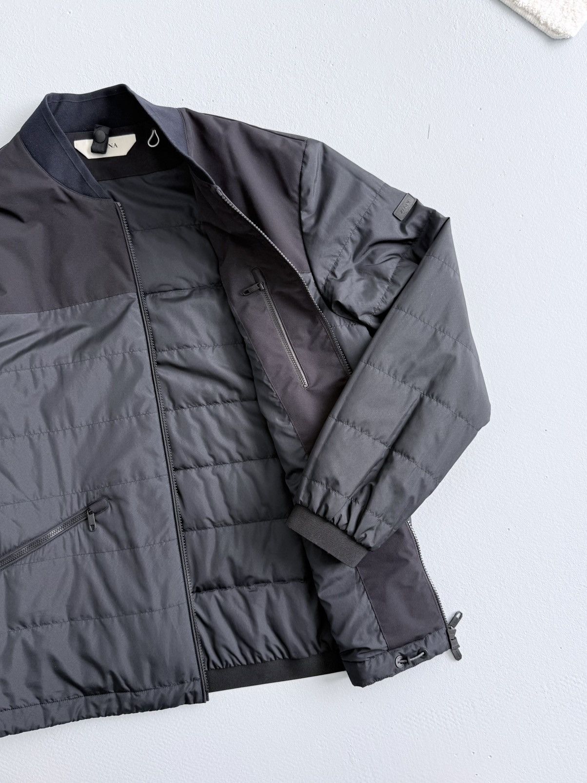 Ermenegildo Zegna ZEGNA Quilted Bomber Jacket Dark Navy Full Zip XL Size US XL / EU 56 / 4 - 9 Thumbnail
