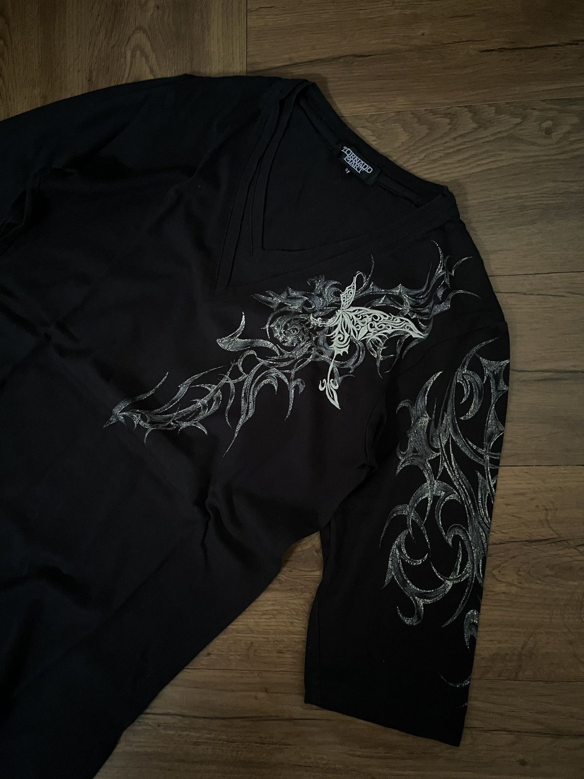 Tornado Mart Tornado Mart Vkei Gothic Pattern Raglan Shirt Size US M / EU 48-50 / 2 - 4 Thumbnail