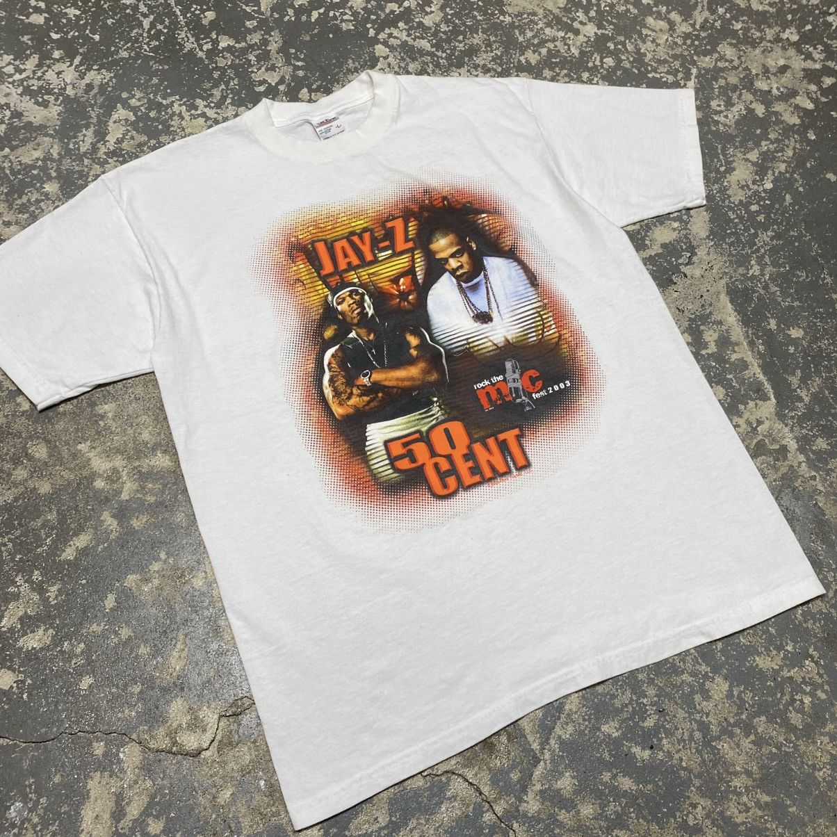Rap Tees × Vintage Vintage Jay Z & 50 Cent Rock The Mic Fest Hip Hop Rap Tshirt Size US L / EU 52-54 / 3 - 9 Thumbnail