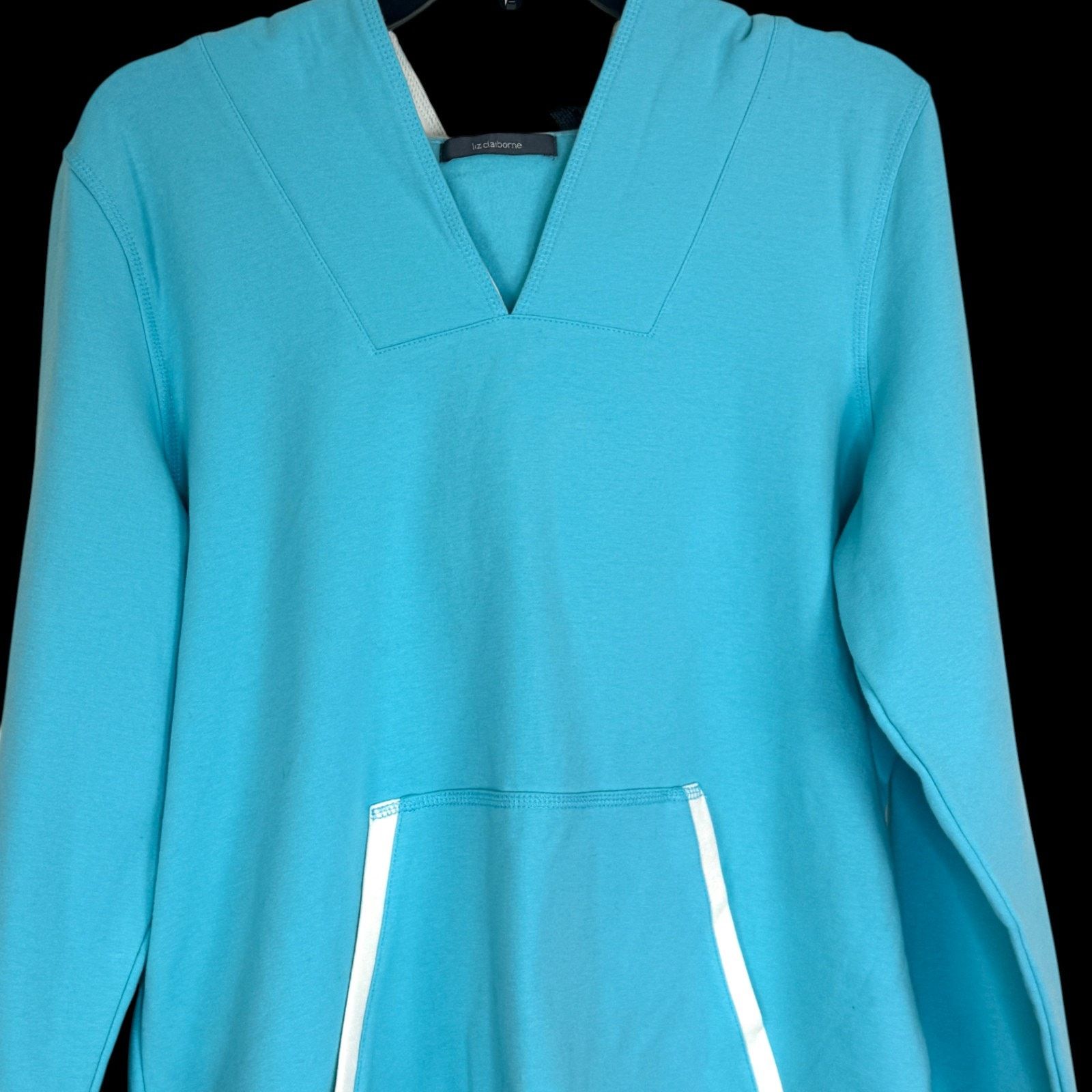Liz Claiborne Liz Claiborne Hoodie XL Blue Long Sleeve Drawstring Pullover Size XL / US 12-14 / IT 48-50 - 14 Thumbnail