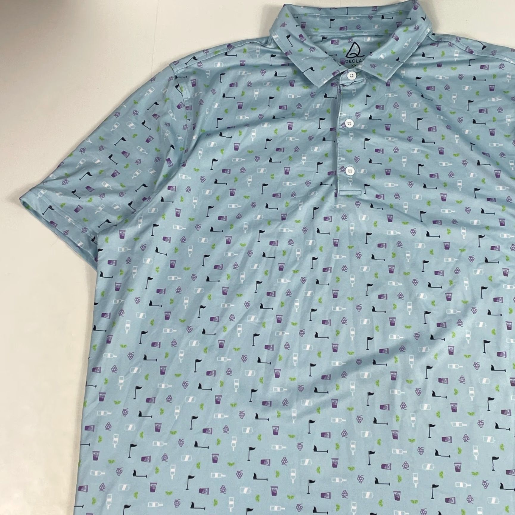 Vintage Deolax Polo Shirt Mens 2XL XXL Blue Short Sleeve Golf Golfing Size US XXL / EU 58 / 5 - 2 Thumbnail