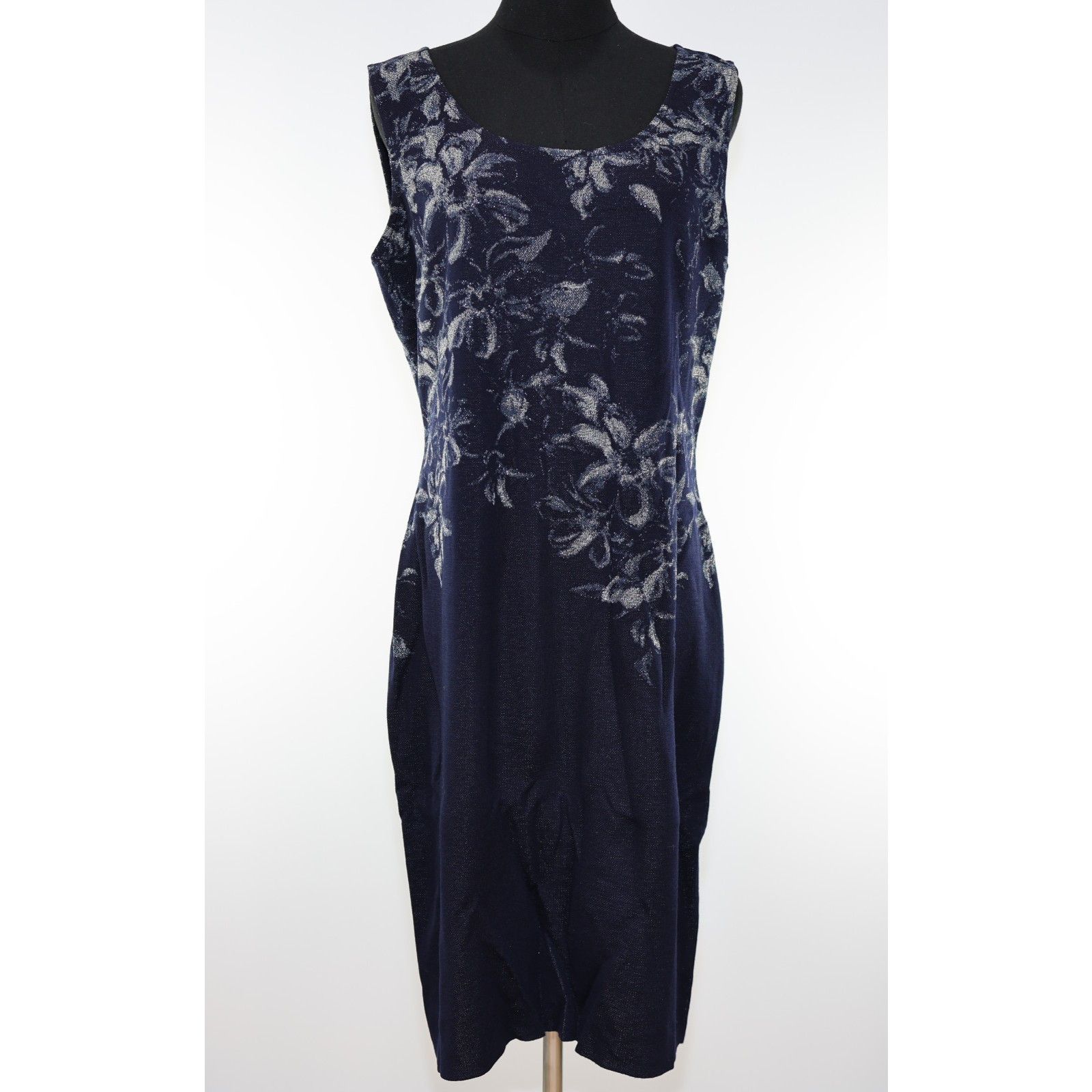 St. John ST JOHN Blue Silver Evening 2pc Knit Dress & Jacket Set 12/M Size M / US 6-8 / IT 42-44 - 6 Thumbnail