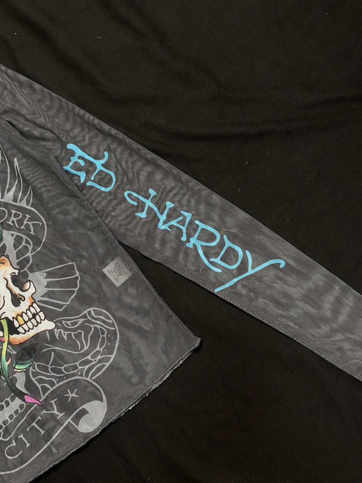Other Deadstock Ed Hardy Mesh Rose Skull Long Sleeve Shirt Small Size S / US 4 / IT 40 - 6 Thumbnail