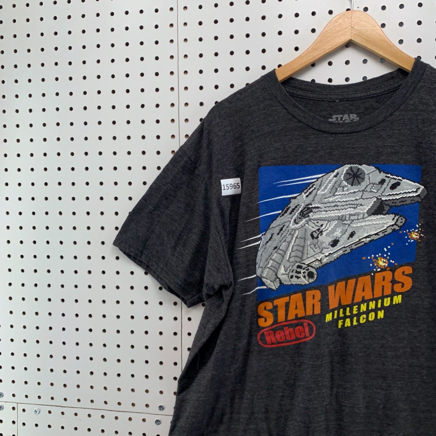 Star Wars VINTAGE Star Wars T-Shirt Adult XL Gray Short Sleeve Rebel Millennium Falcon Movie Mens Size US XL / EU 56 / 4 - 3 Thumbnail