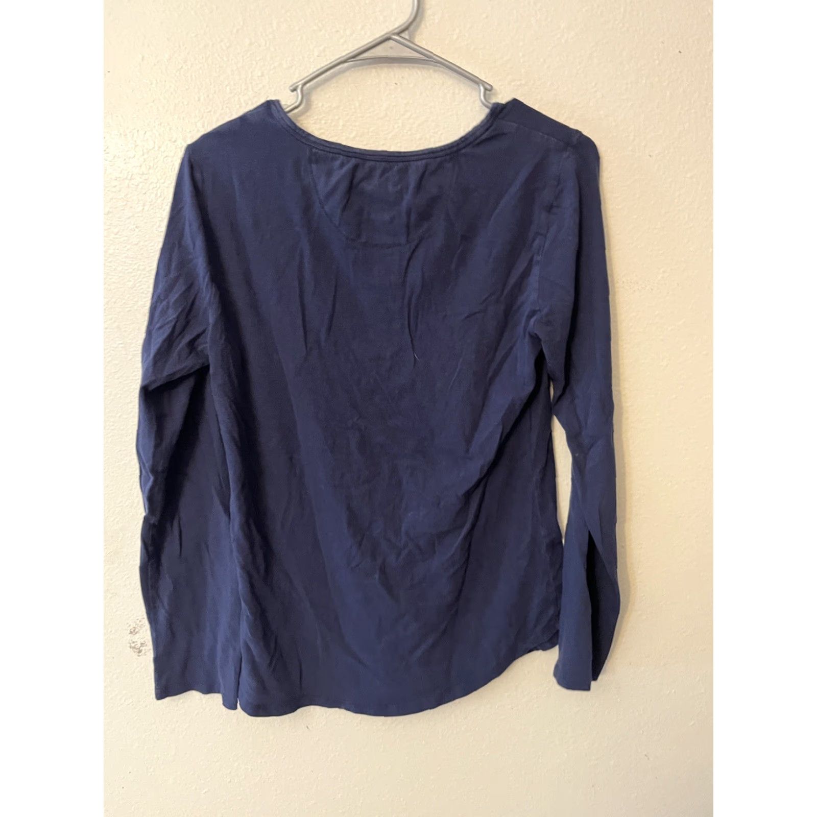 Lucky Brand Lucky Brand Women’s Henley Top Medium Blue Knit Thermal Long Sleeve Shirt Blouse Casual Knits Fall Winter Spring Mens? Size M / US 6-8 / IT 42-44 - 2 Thumbnail