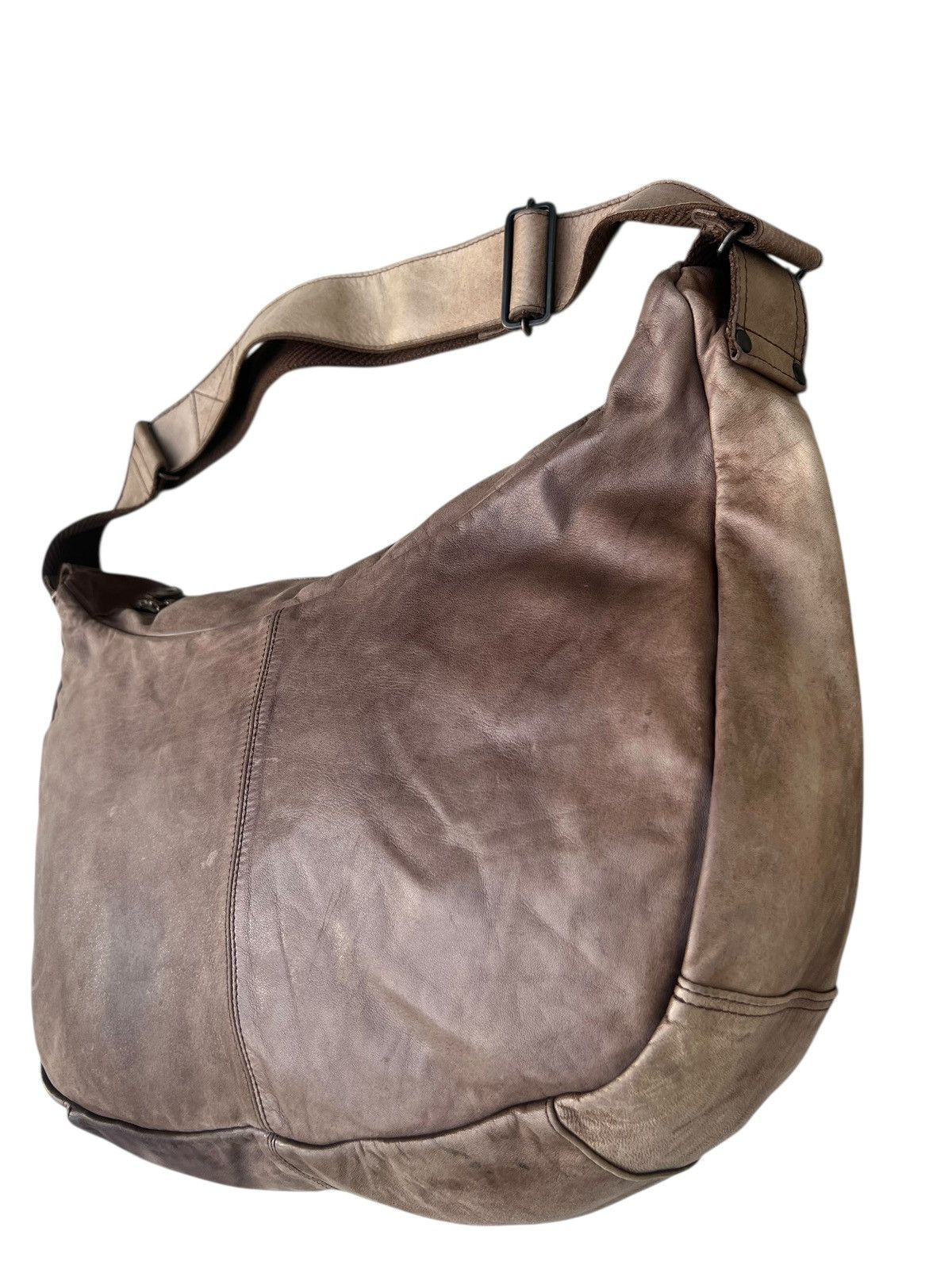 Leather Vintage Sazaby Japan RiRi Zip Patina Leather Banana Bag Size ONE SIZE - 9 Thumbnail