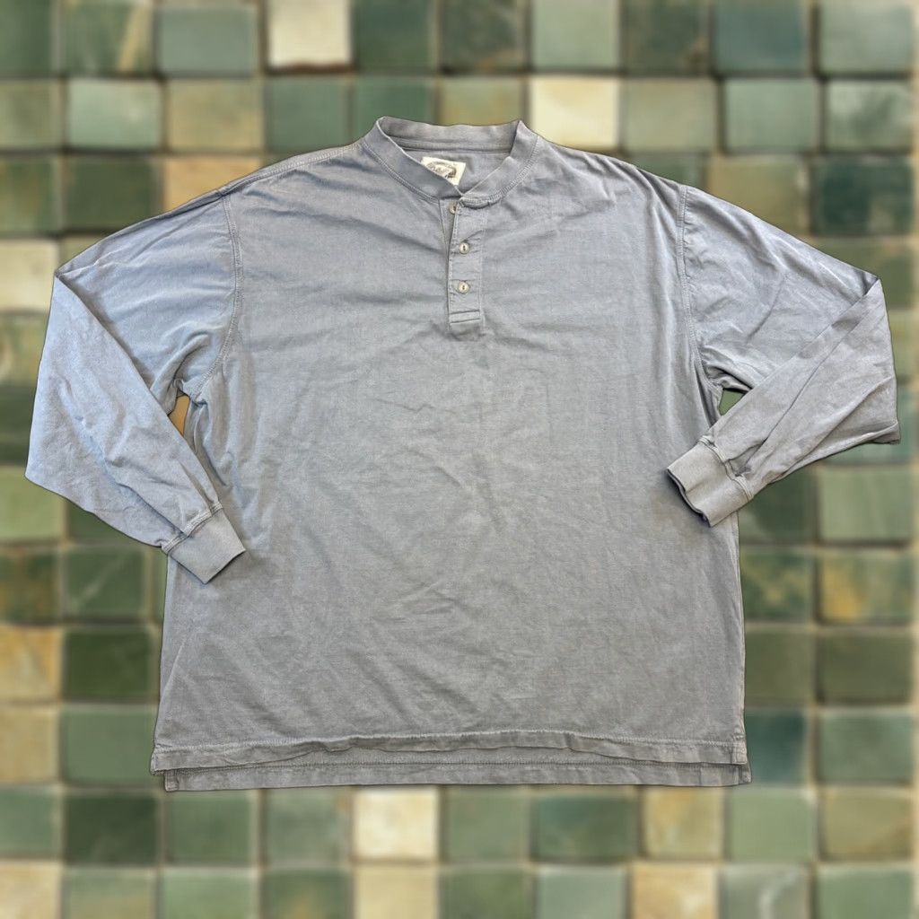 Vintage Cabela's Long Sleeved Thermal Button Henley Shirt Gray Blue Size XL Cotton Men Mens Shirt Size US XL / EU 56 / 4 - 1 Thumbnail
