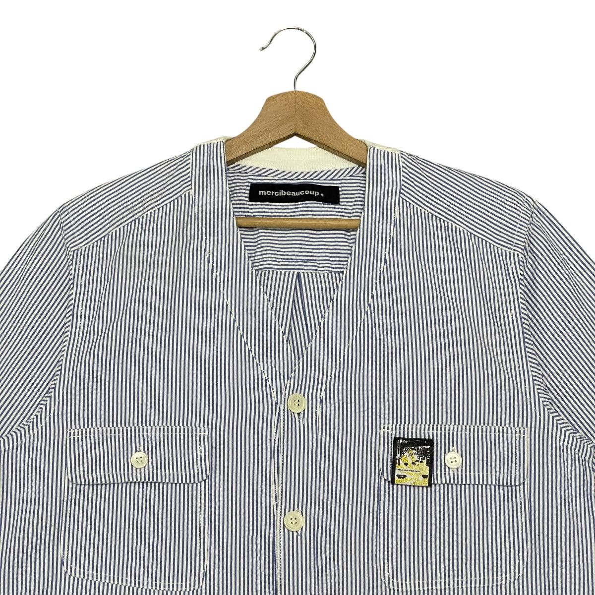 Issey Miyake Vintage Issey Miyake Mercibeaucoup Striped Button Jacket Size US L / EU 52-54 / 3 - 6 Thumbnail