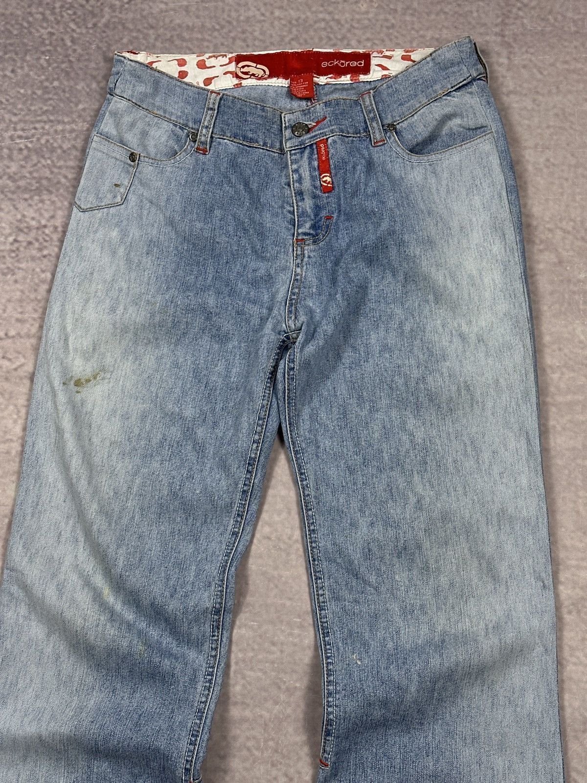 Ecko Unltd. Vintage LGB Style Ecko Unltd Red Flared Distressed Jeans Size US 30 / EU 46 - 4 Thumbnail