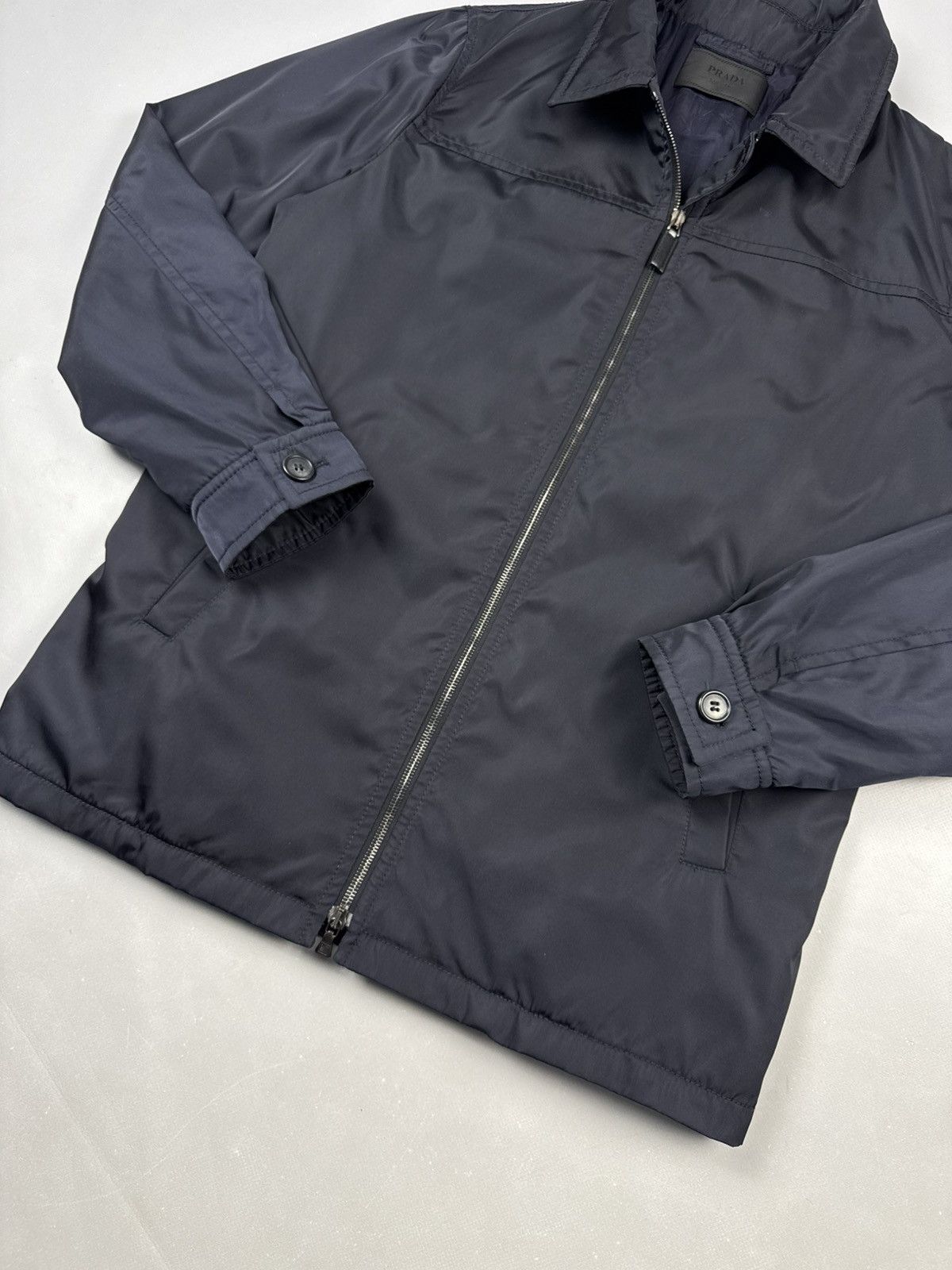 Prada Prada Vintage Navy Zip Jacket Minimal Luxury Clean Fit Size US M / EU 48-50 / 2 - 5 Thumbnail