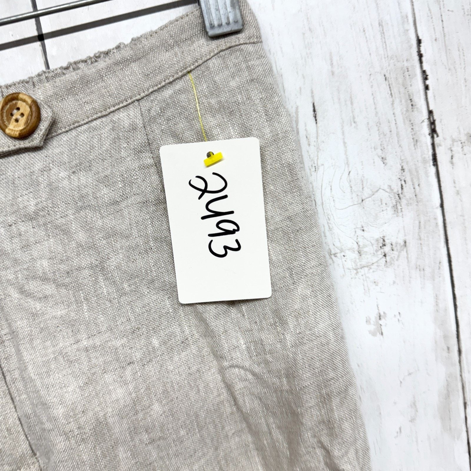 Lioness Lioness Pants Sz Small Tan Linen Straight Leg Button Zip Fly Size 26" / US 2 / IT 38 - 9 Thumbnail
