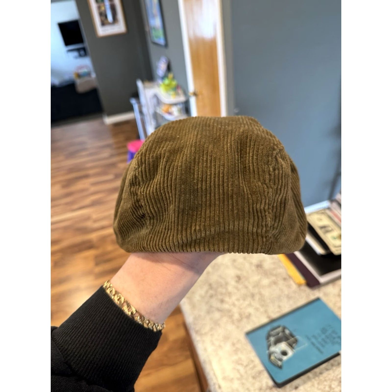 Kangol VINTAGE Kangol Green Corduroy Newsboy Cap OSFA USA Made in USA Size ONE SIZE - 3 Thumbnail