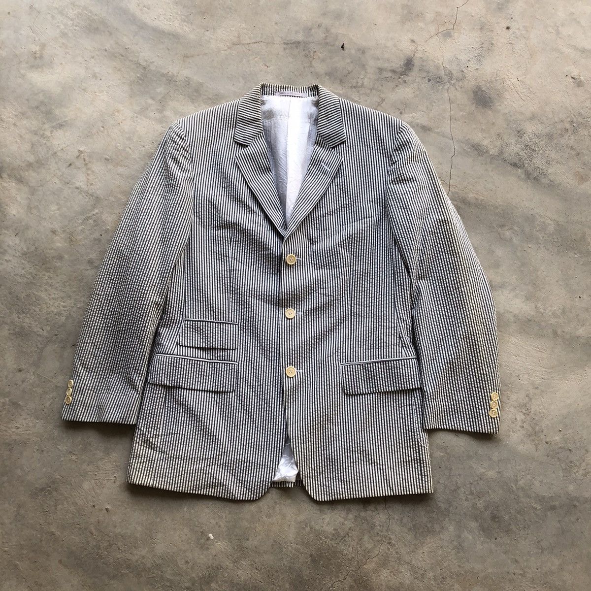Gucci GUCCI Black White Stripe Blazer Coat Size 40R - 1 Thumbnail
