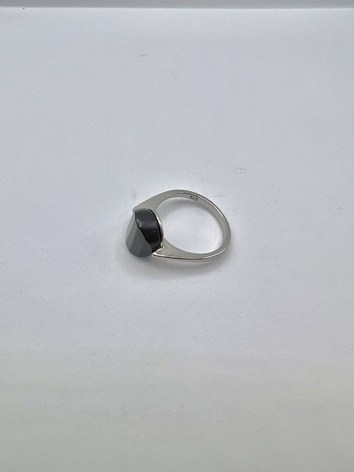 Jewelry Black Agate Silver Ring - Size 8.5 Size ONE SIZE - 4 Thumbnail