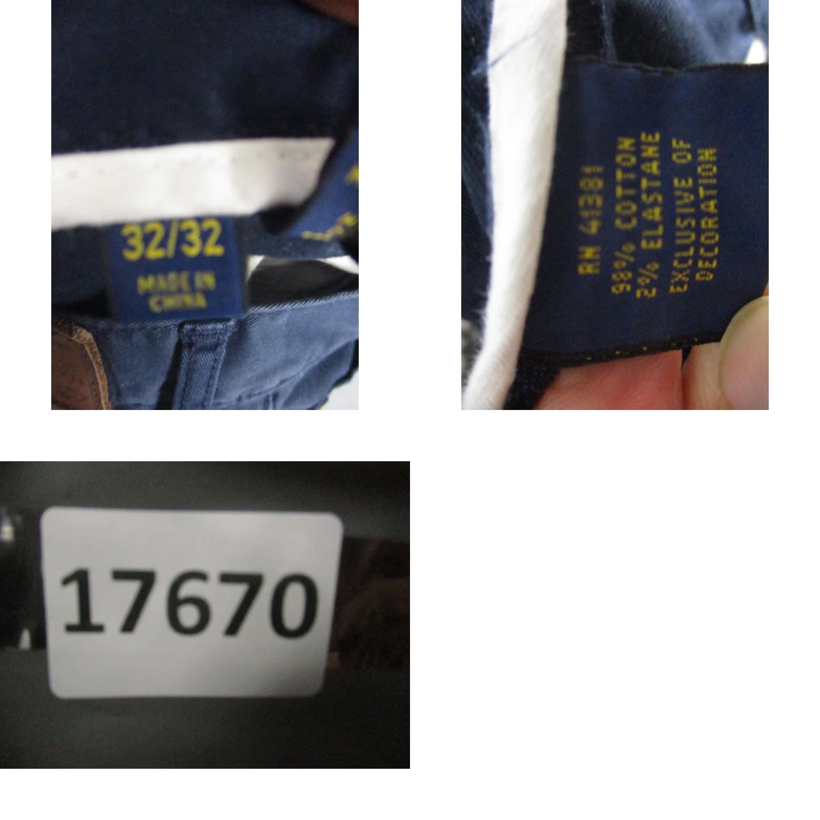Polo Ralph Lauren Polo Ralph Lauren Jeans Mens 32x32 Navy Blue Stretch 5-Pocket Twill Pants Size US XS / EU 42 / 0 - 9 Thumbnail