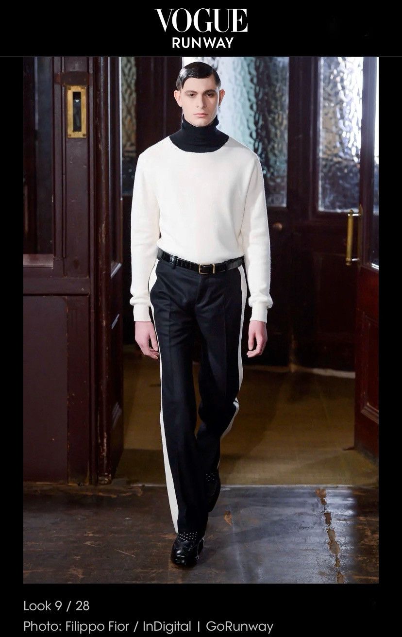 Alexander McQueen AW 2013 Wool Cashmere Black White Trousers Side Stripe Pants Size US 34 / EU 50 - 14 Thumbnail