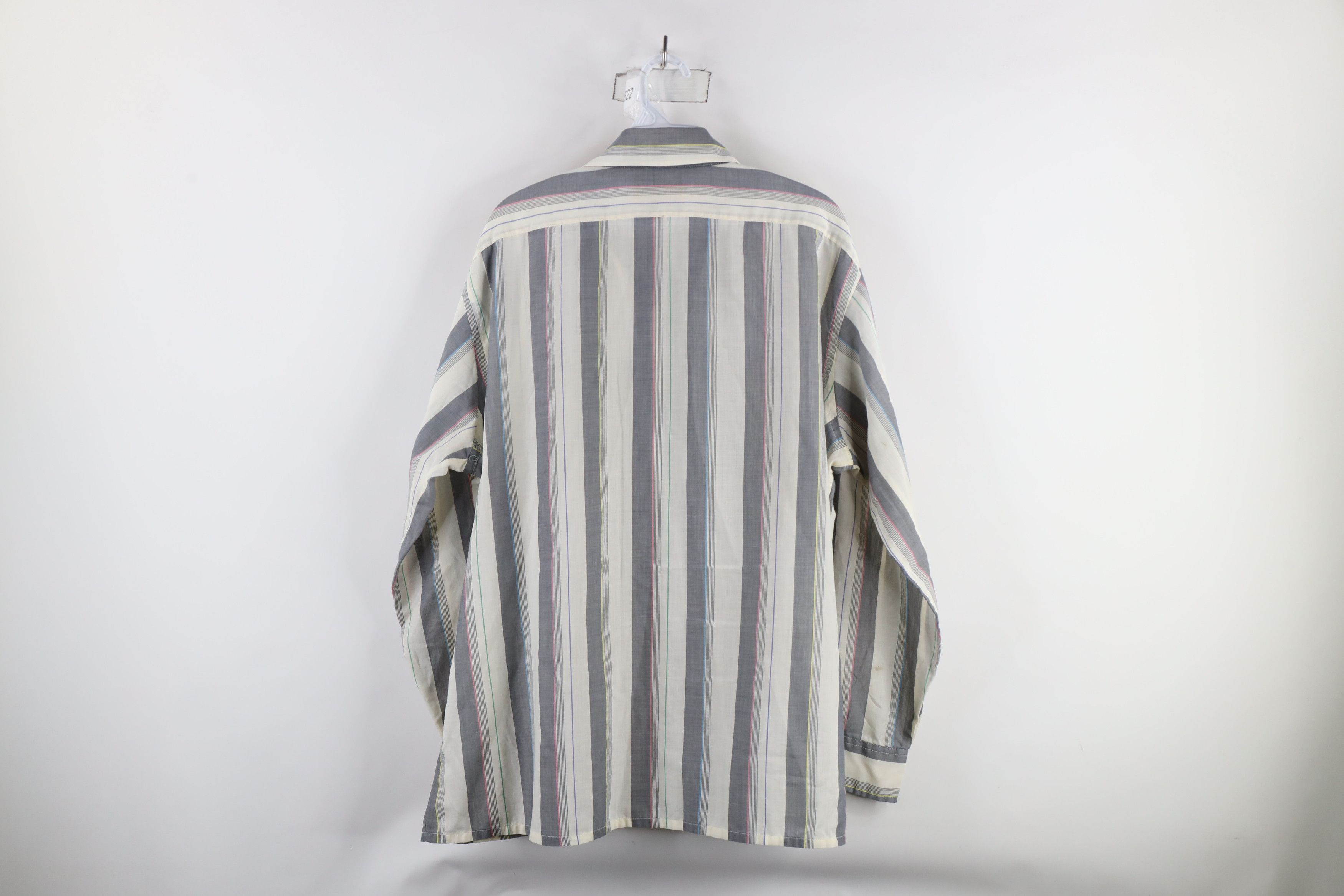 Vintage Vintage 90s Streetwear Rainbow Striped Collared Button Shirt Size US XL / EU 56 / 4 - 15 Thumbnail