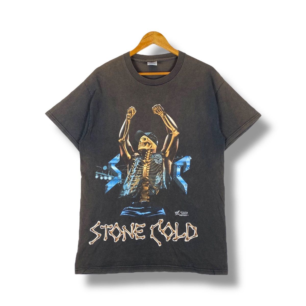 Vintage Vintage 90's STONE COLD WWF Graphic Crazy Sunfaded Tee Size US M / EU 48-50 / 2 - 1 Thumbnail