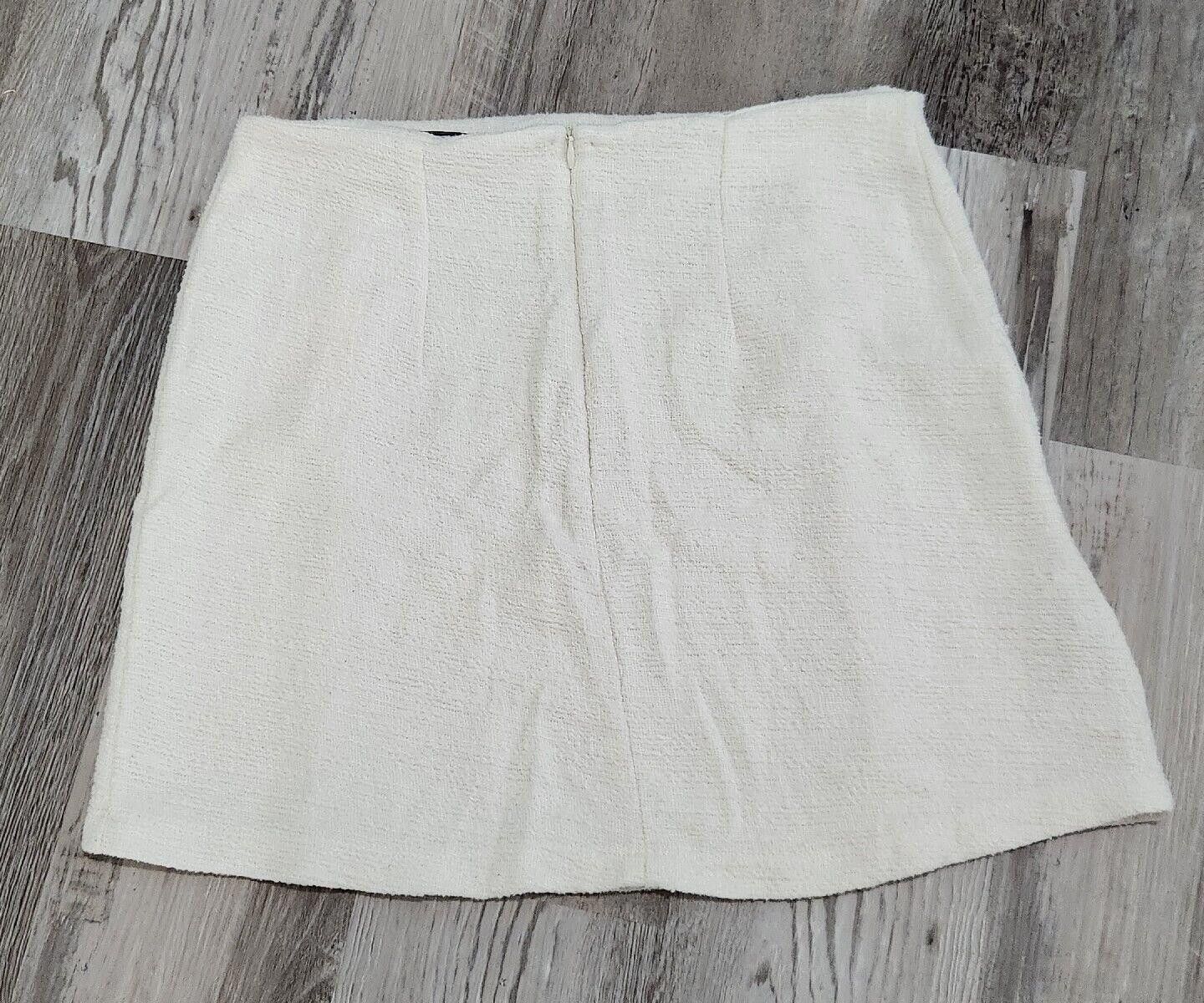 Designer MNG Basics Skirt Ivory Cream Mini Medium Stretch Summer Size 32" / US 10 / IT 46 - 2 Thumbnail