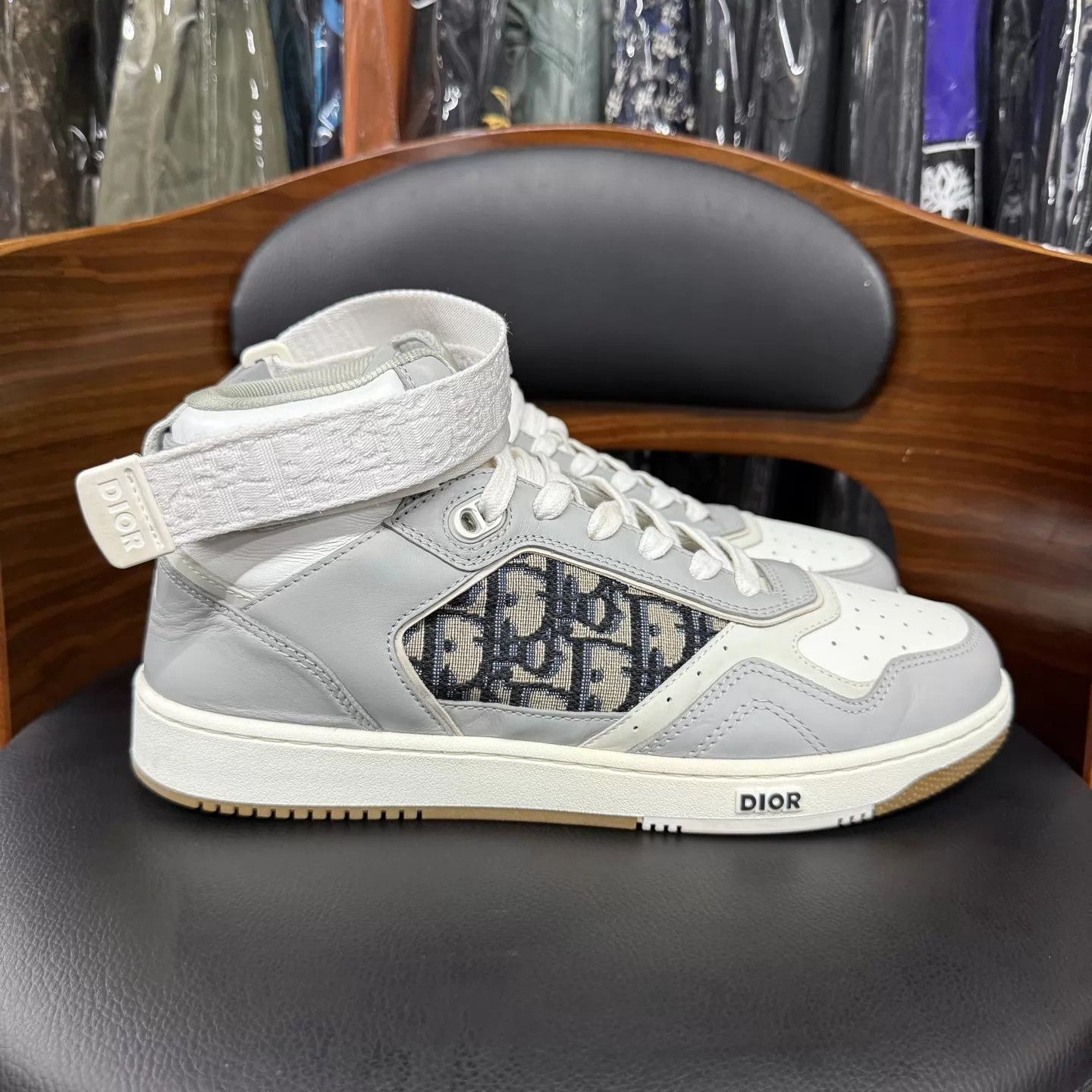 Dior Dior B27 Mid Gray/White Oblique Print 43 98 New Size US 10 / EU 43 - 4 Thumbnail
