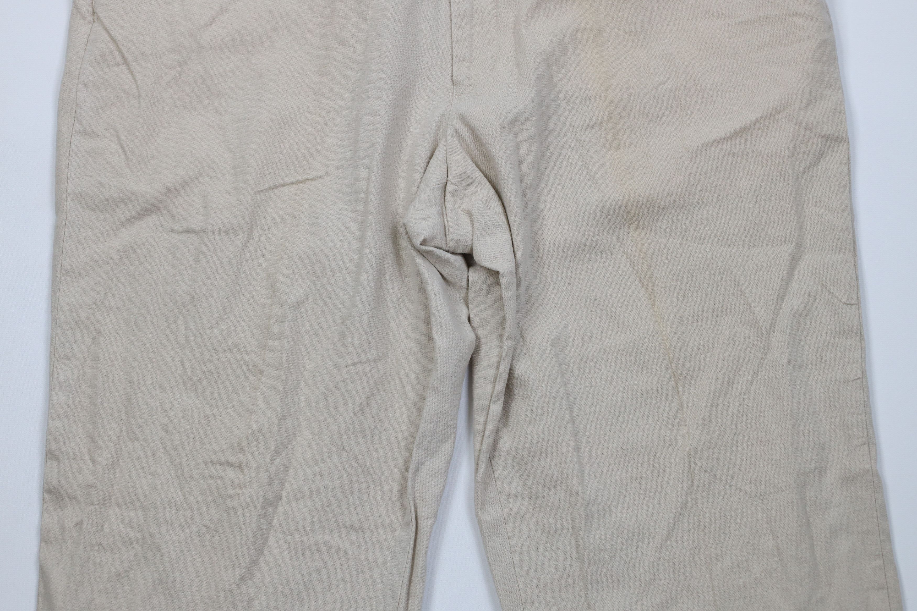 Vintage Vintage 90s Y2K Streetwear Linen Wide Leg Chino Pants Size US 38 / EU 54 - 3 Thumbnail