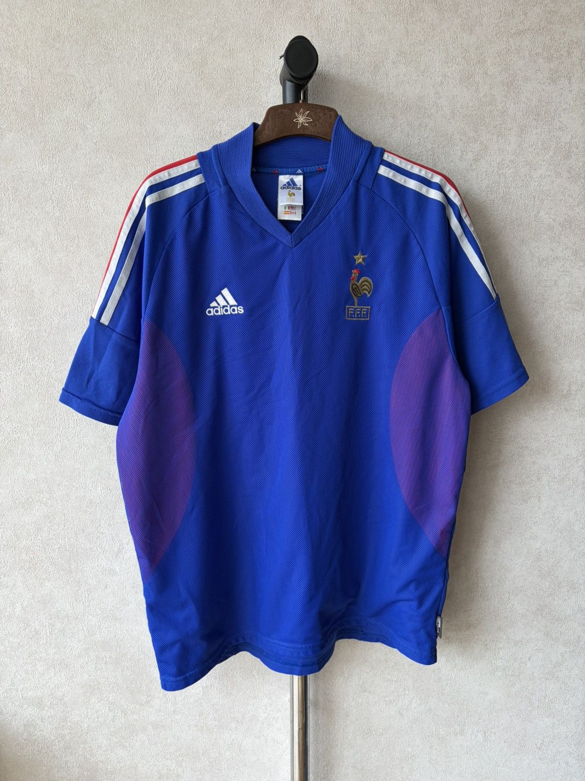 Adidas France 2002-04 Adidas Home Zinedine Zidane Football Jersey Size US L / EU 52-54 / 3 - 2 Thumbnail