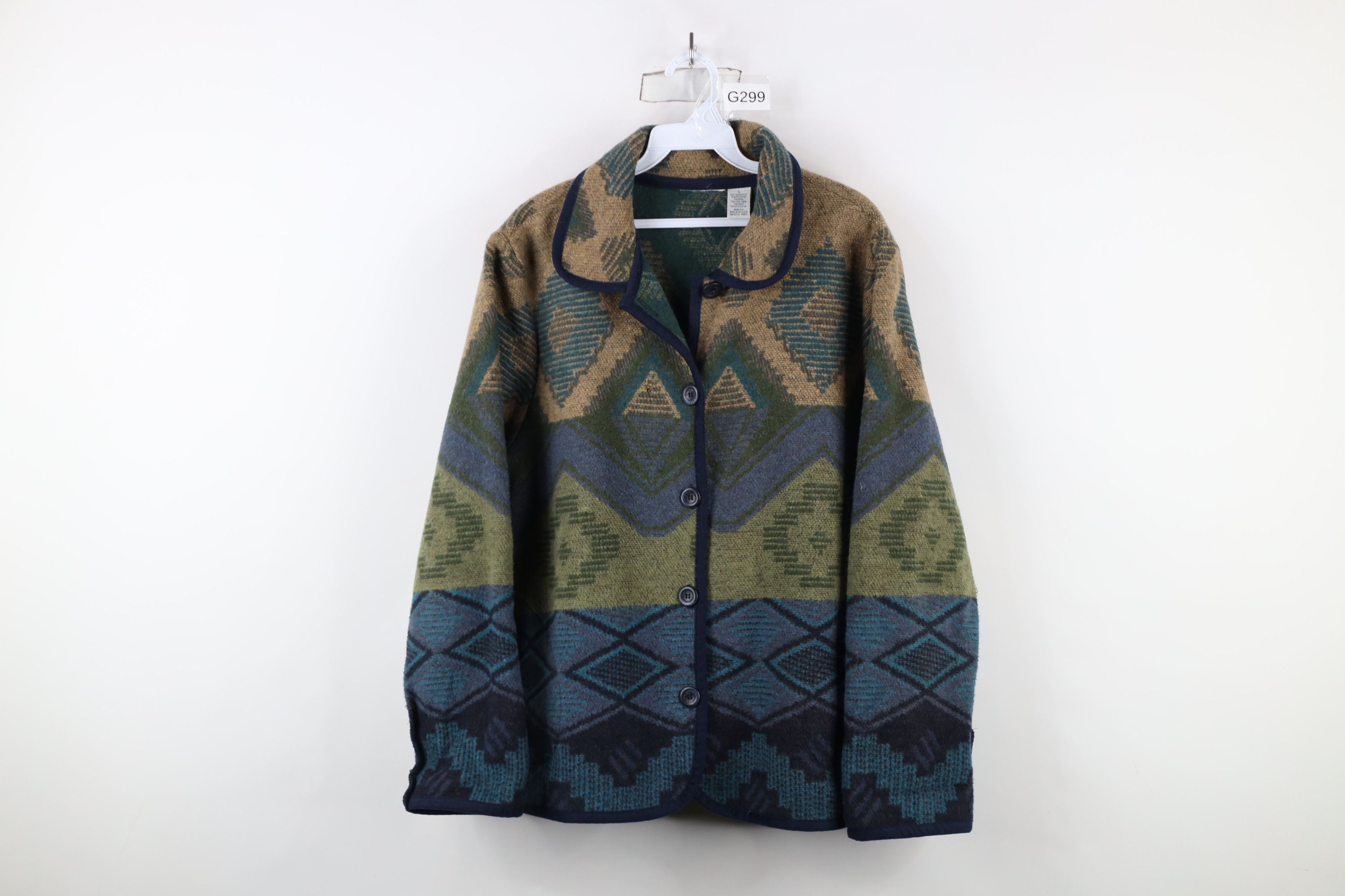 Vintage Vintage 90s Streetwear Southwestern Blanket Button Jacket Size L / US 10 / IT 46 - 1 Thumbnail