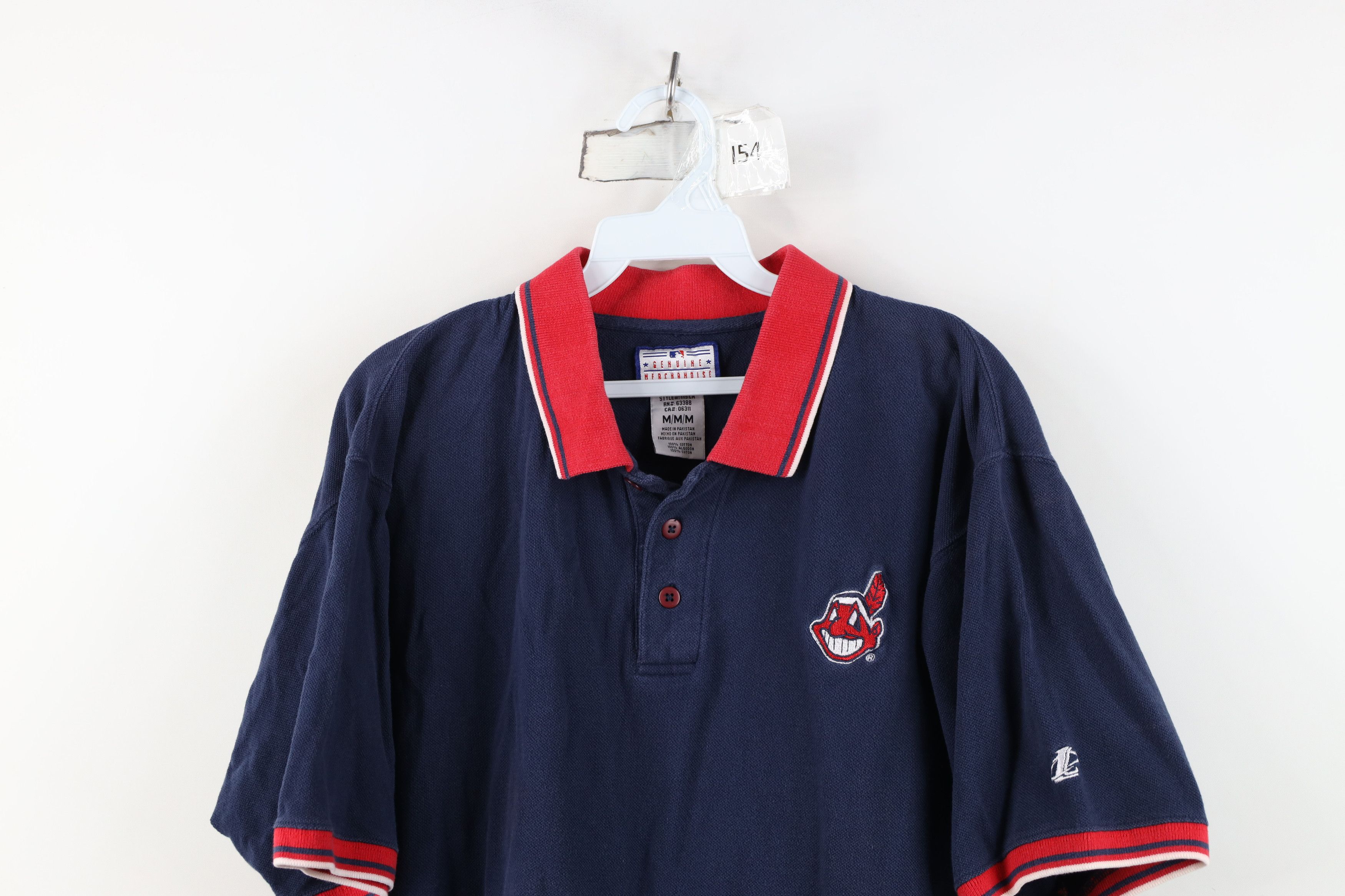 Vintage Vintage 90s Wahoo Cleveland Indians Baseball Polo Shirt Size US M / EU 48-50 / 2 - 2 Thumbnail
