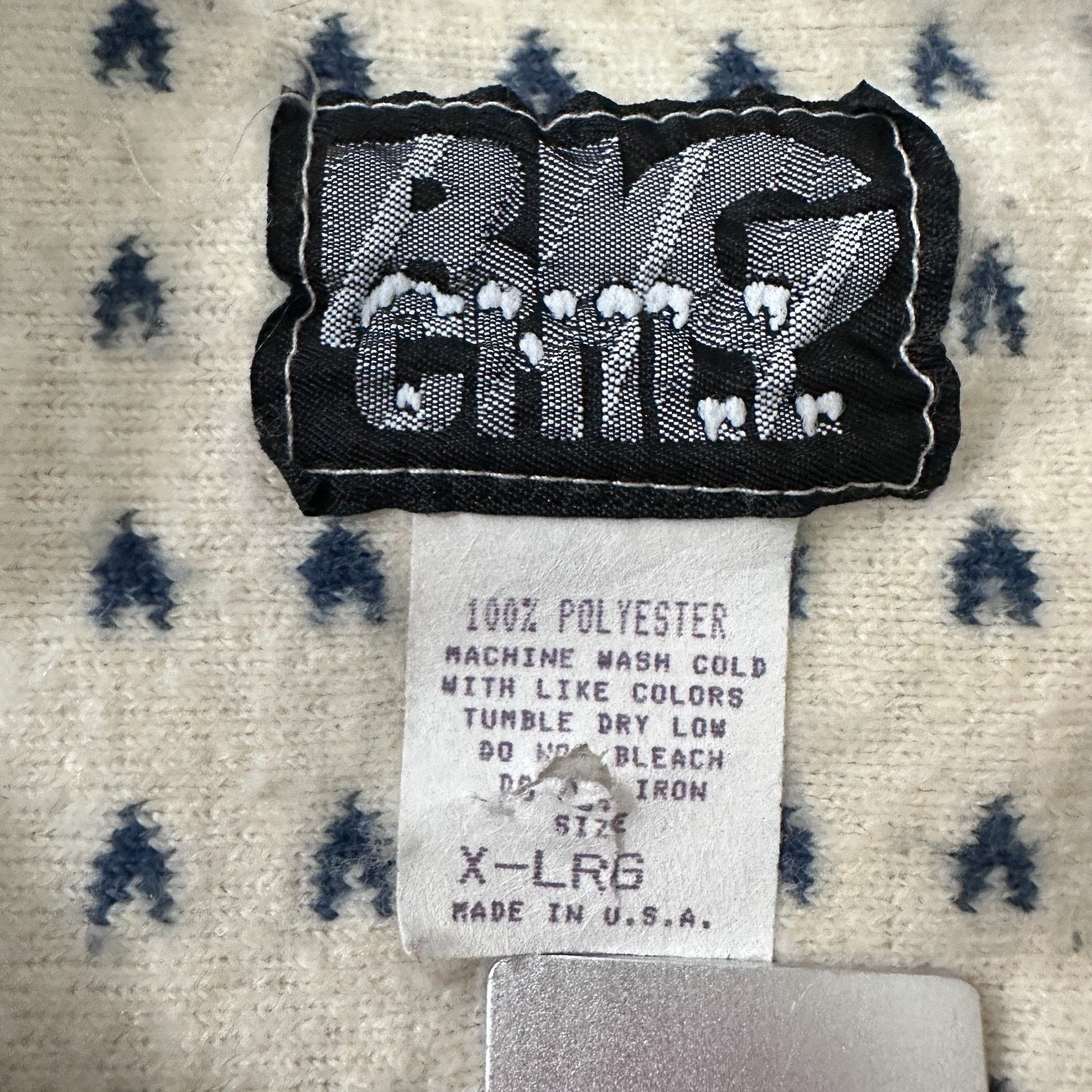 Other VTG Big Chill Fleece Jacket Adult XL Cream Blue Winter Zip Size US XL / EU 56 / 4 - 6 Thumbnail