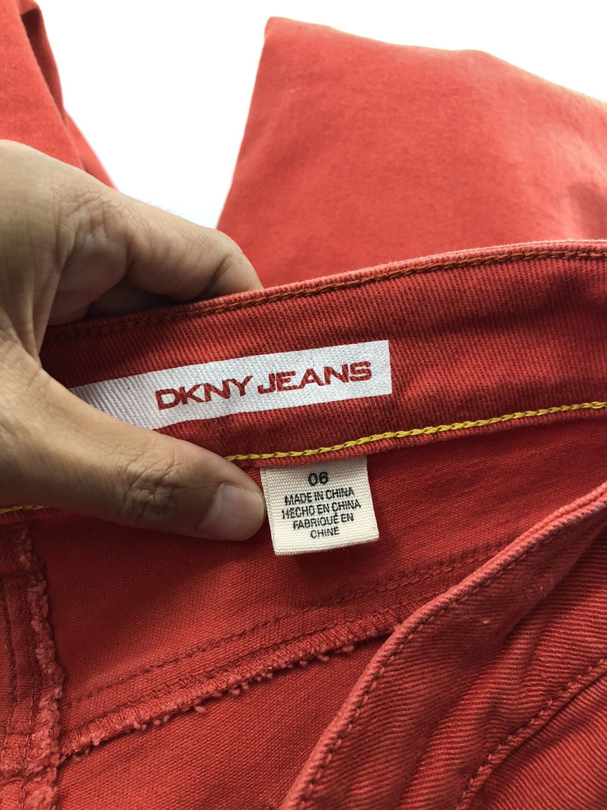 DKNY Dkny Jeans Distressed Soho Skinny Orange Jeans Size US 31 - 16 Thumbnail