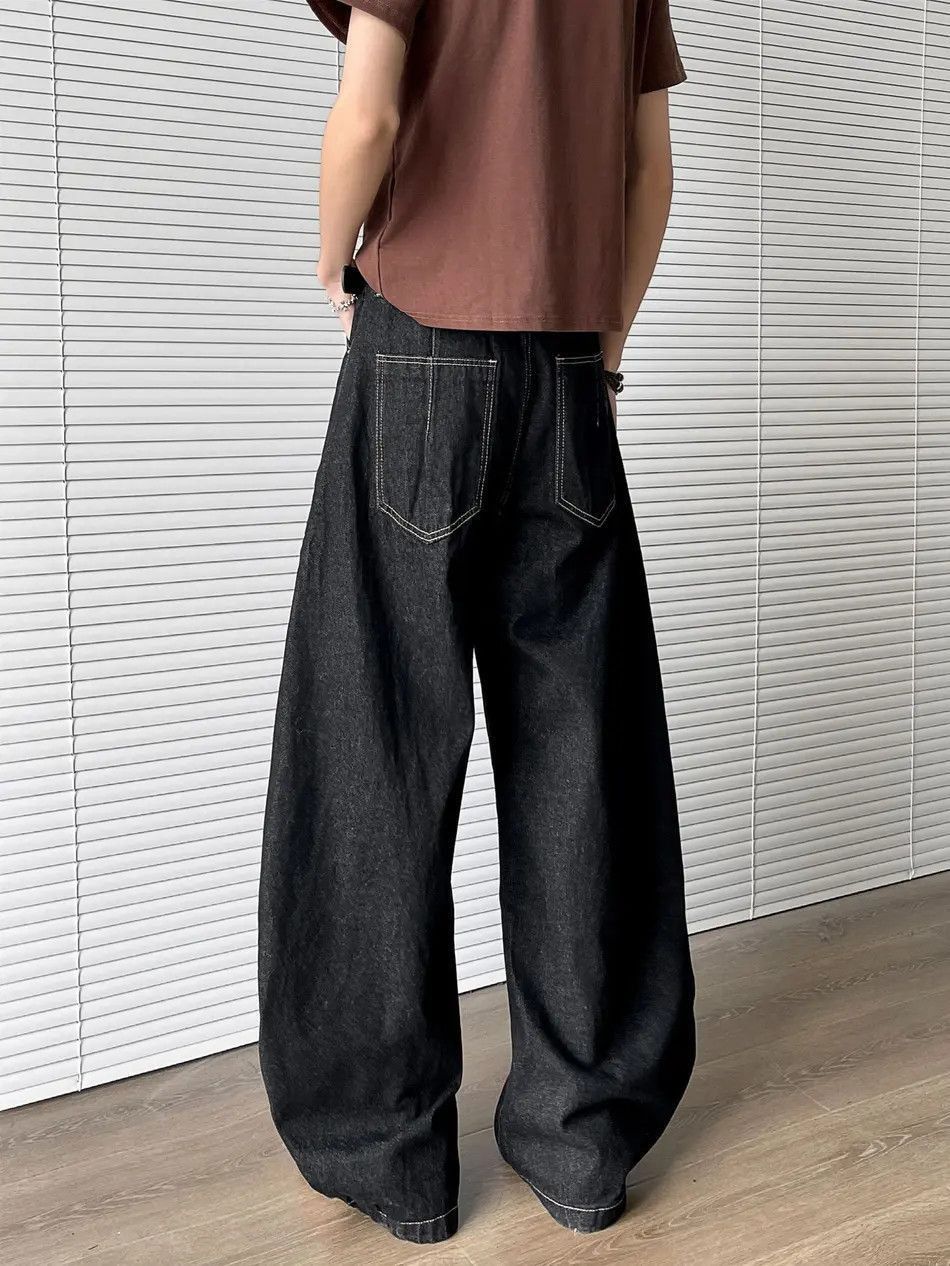 Japanese Brand Retro loose straight leg wide leg jeans Size US 32 / EU 48 - 4 Thumbnail