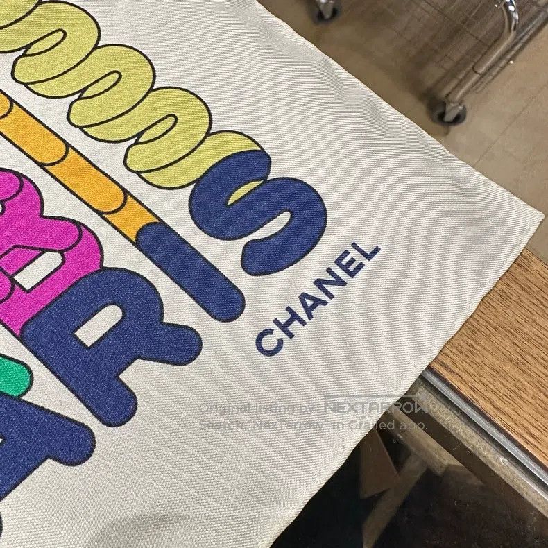 Chanel Chanel Rainbow slogan letter silk scarf Size ONE SIZE - 7 Thumbnail