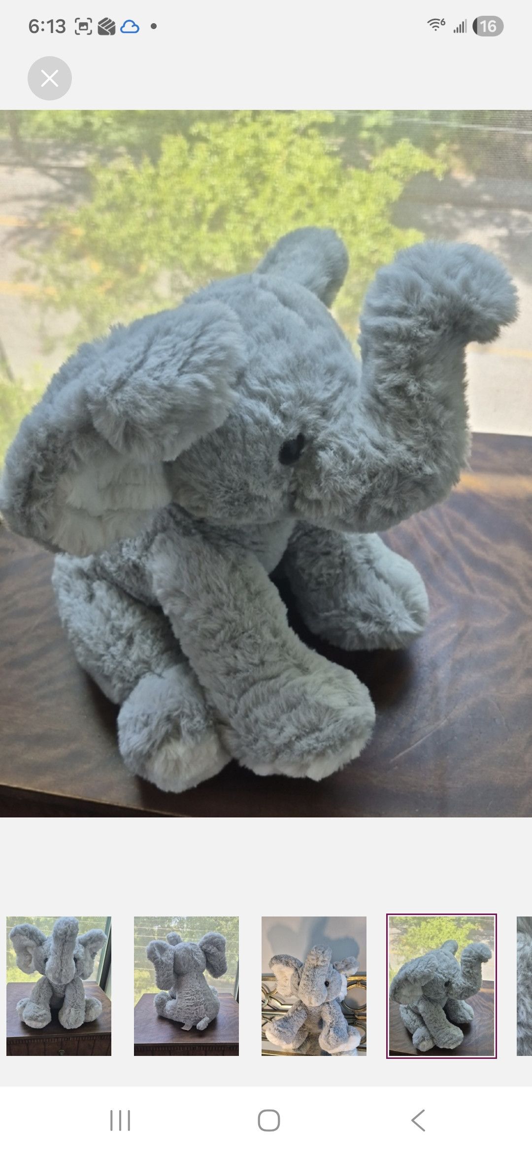 Other Elephant Dinky Plush by Bearington Collection Size ONE SIZE - 5 Thumbnail