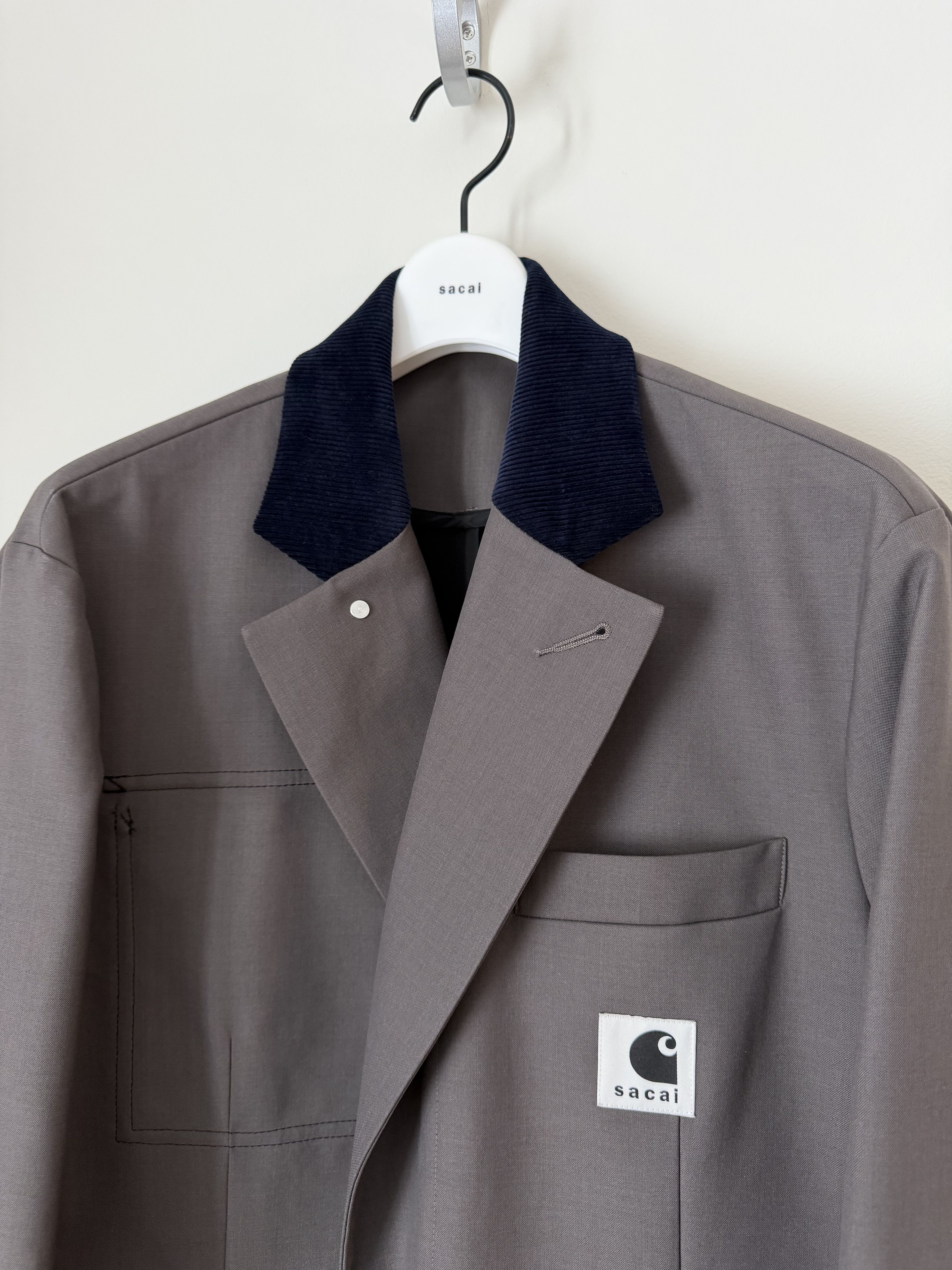 Carhartt Wip × Sacai Sacai Carhartt WIP Suiting Bonding Coat in Taupe Size US S / EU 44-46 / 1 - 2 Thumbnail