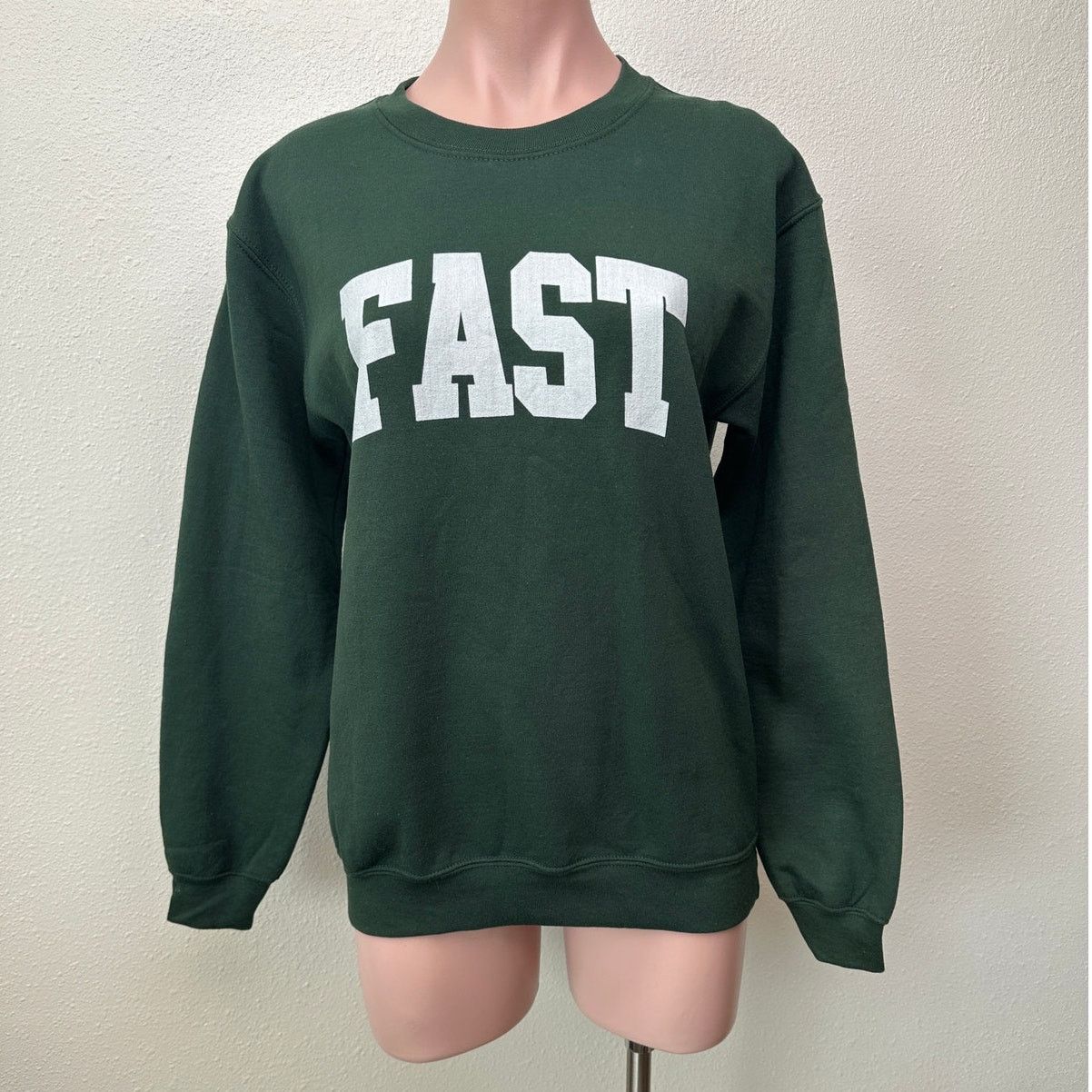 Gildan Gildan Green FAST Graphic Crewneck Sweatshirt US S Size S / US 4 / IT 40 - 1 Thumbnail