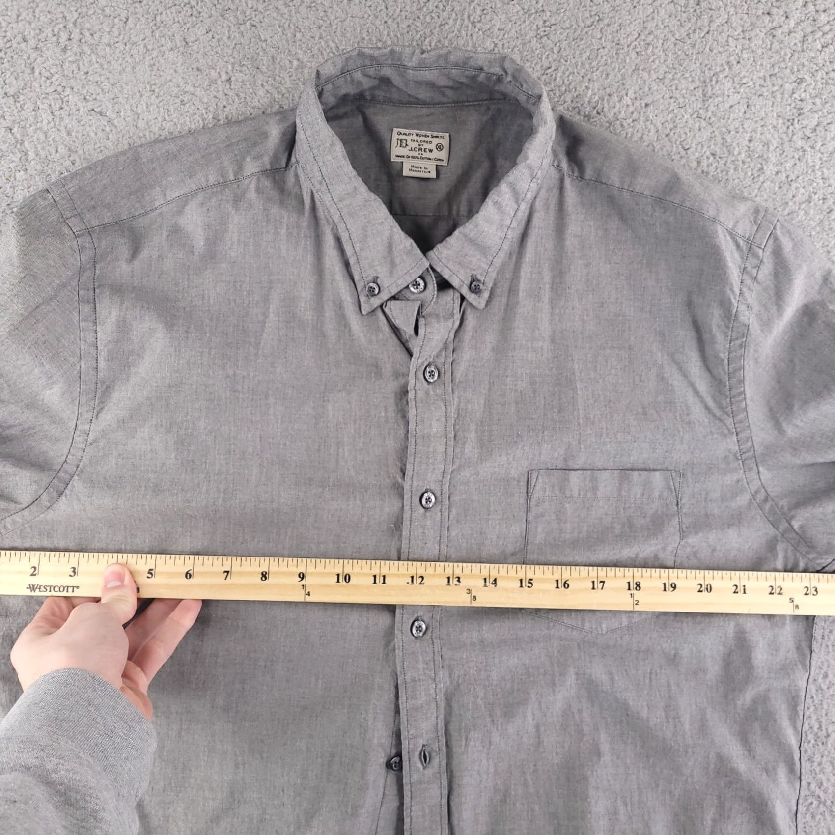 J.Crew J.CREW Shirt Mens XL Gray Long Sleeve Button-Up Adult XL Gray Button-Up Mens Size US XL / EU 56 / 4 - 6 Thumbnail