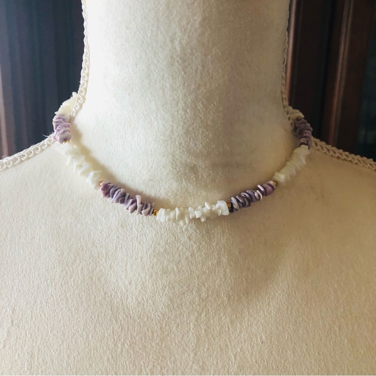 Vintage Vintage 70s painted shell chip choker necklace Size ONE SIZE - 2 Thumbnail