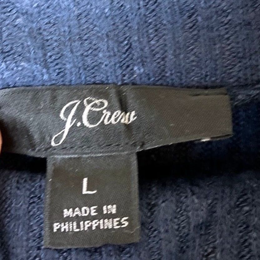 J.Crew J.CREW Womens Sweater Blue Ribbed Mock Neck Button Shoulder Stretch Large Size L / US 10 / IT 46 - 6 Thumbnail