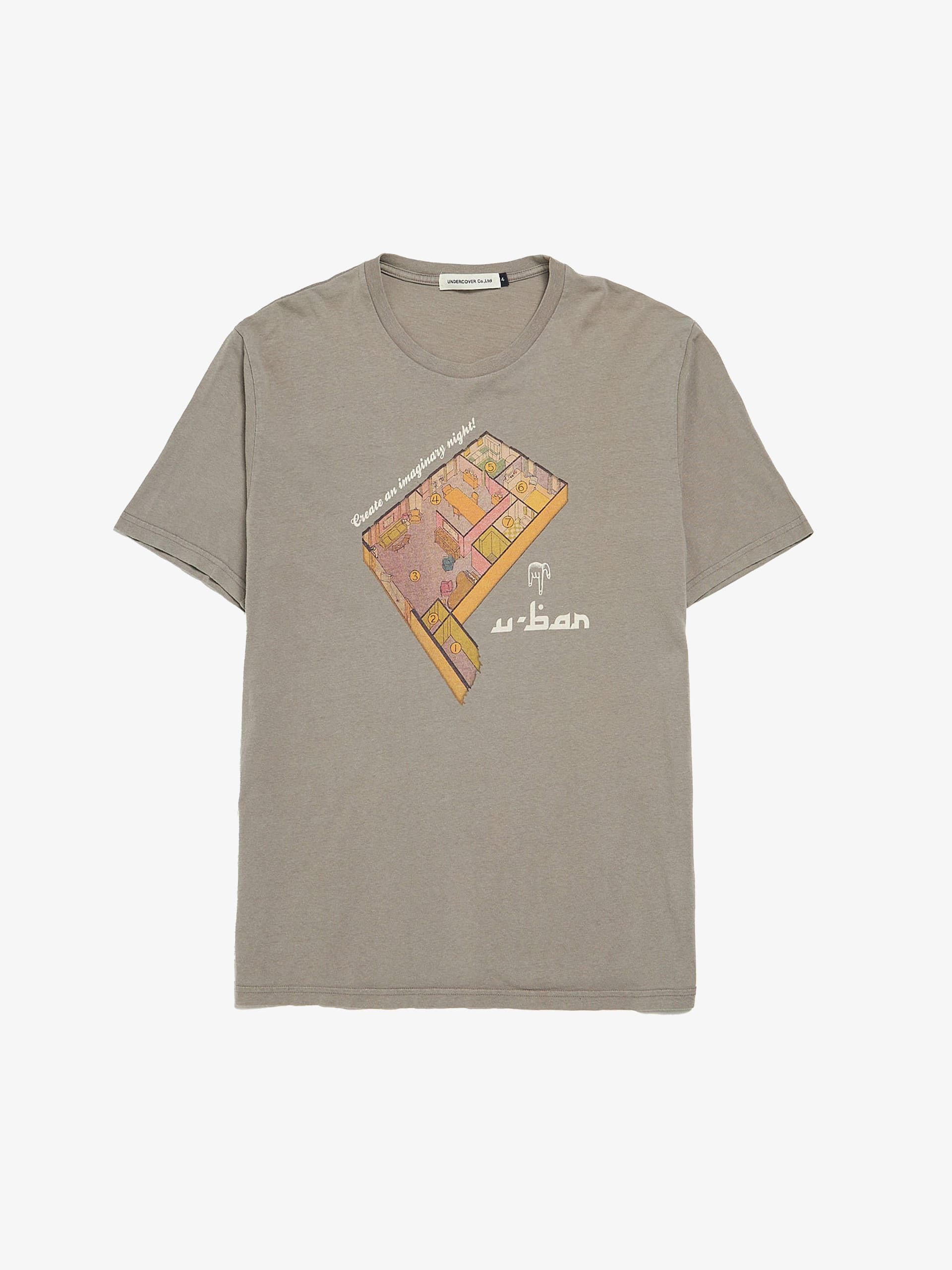 Gray Interior Printed Cotton T Shirt