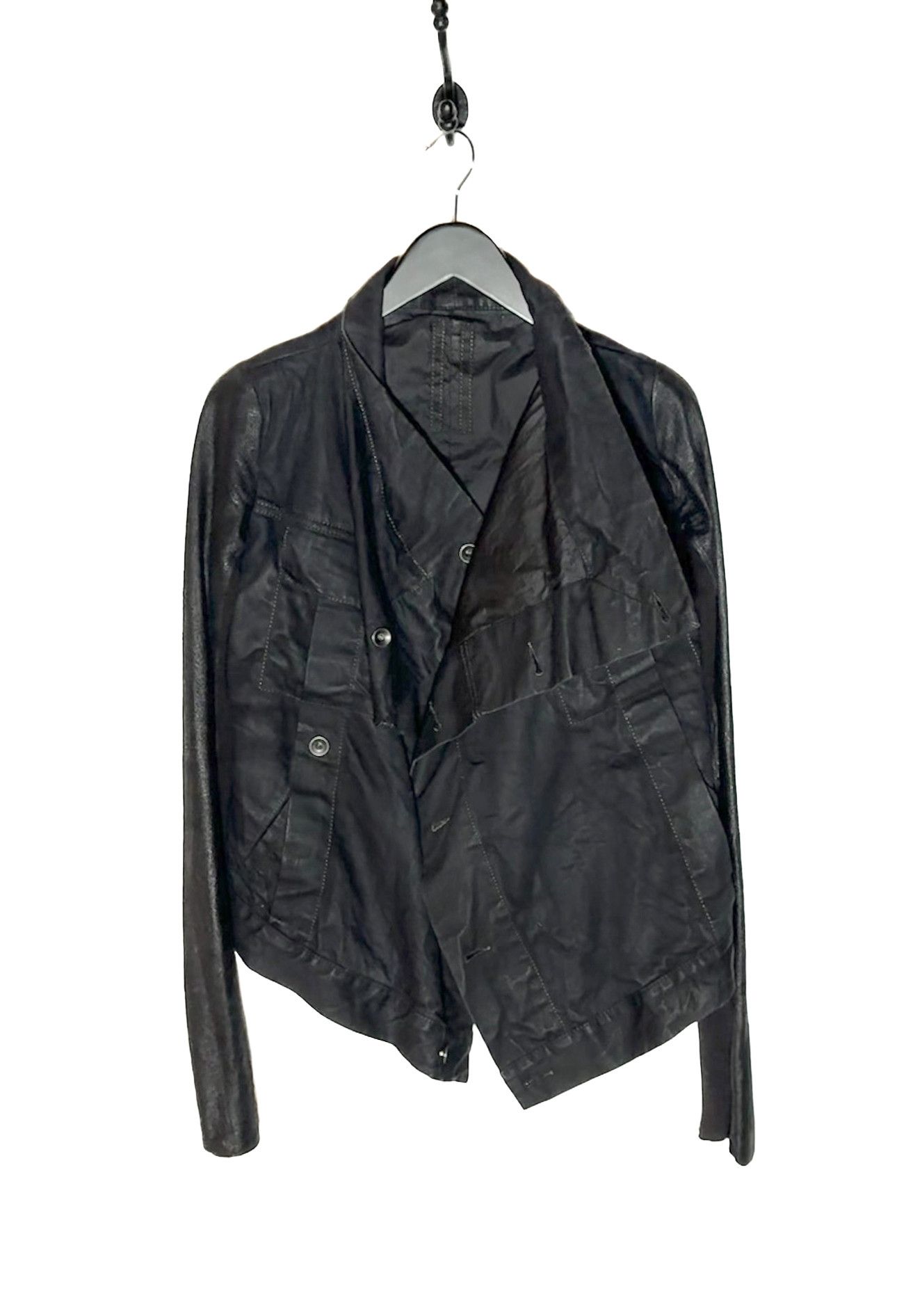 Rick Owens Drkshdw Rick Owens DRKSHDW Denim Leather Sleeves Jacket Size S / US 4 / IT 40 - 1 Thumbnail