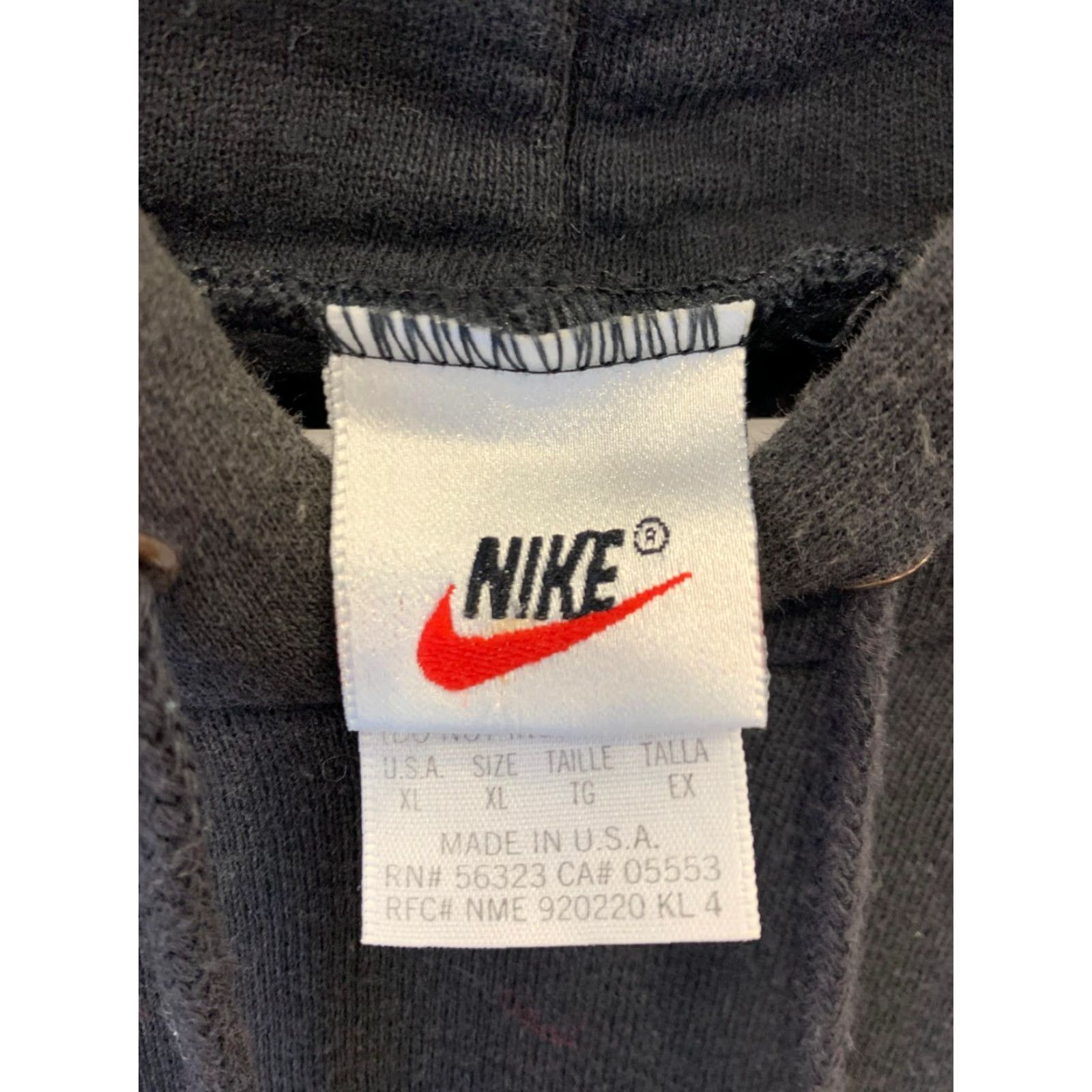 Nike **Vintage Nike Big Swoosh Hoodie XL USA Black Pullover Sweatshirt 90s** User: Vintage Nike Big Swoosh Hoodie XL USA Black Pullover Sweatshirt 90s Size US XL / EU 56 / 4 - 3 Thumbnail