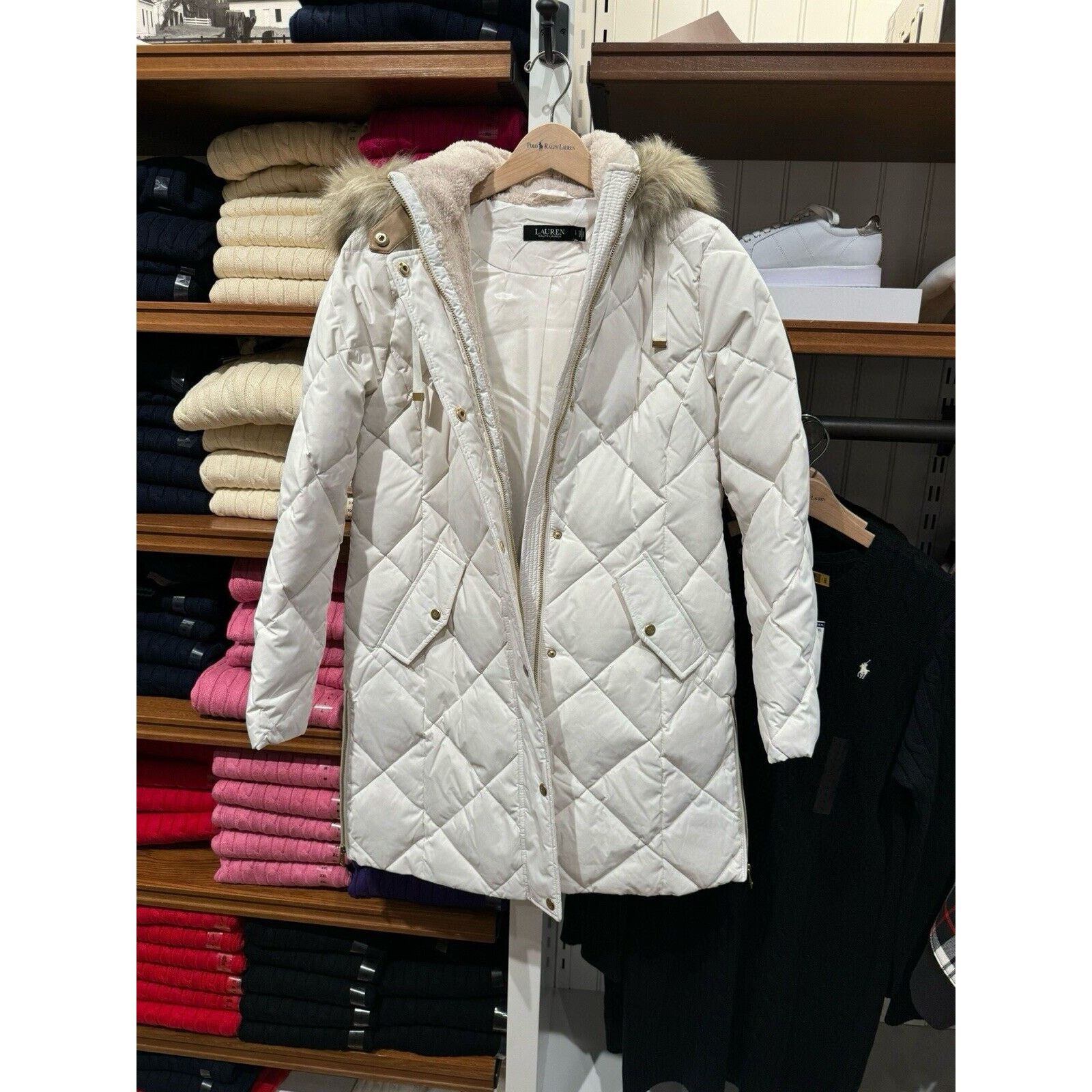 Ralph Lauren New Polo Ralph Lauren Women's Large Hooded Down Coat Size L / US 10 / IT 46 - 1 Thumbnail