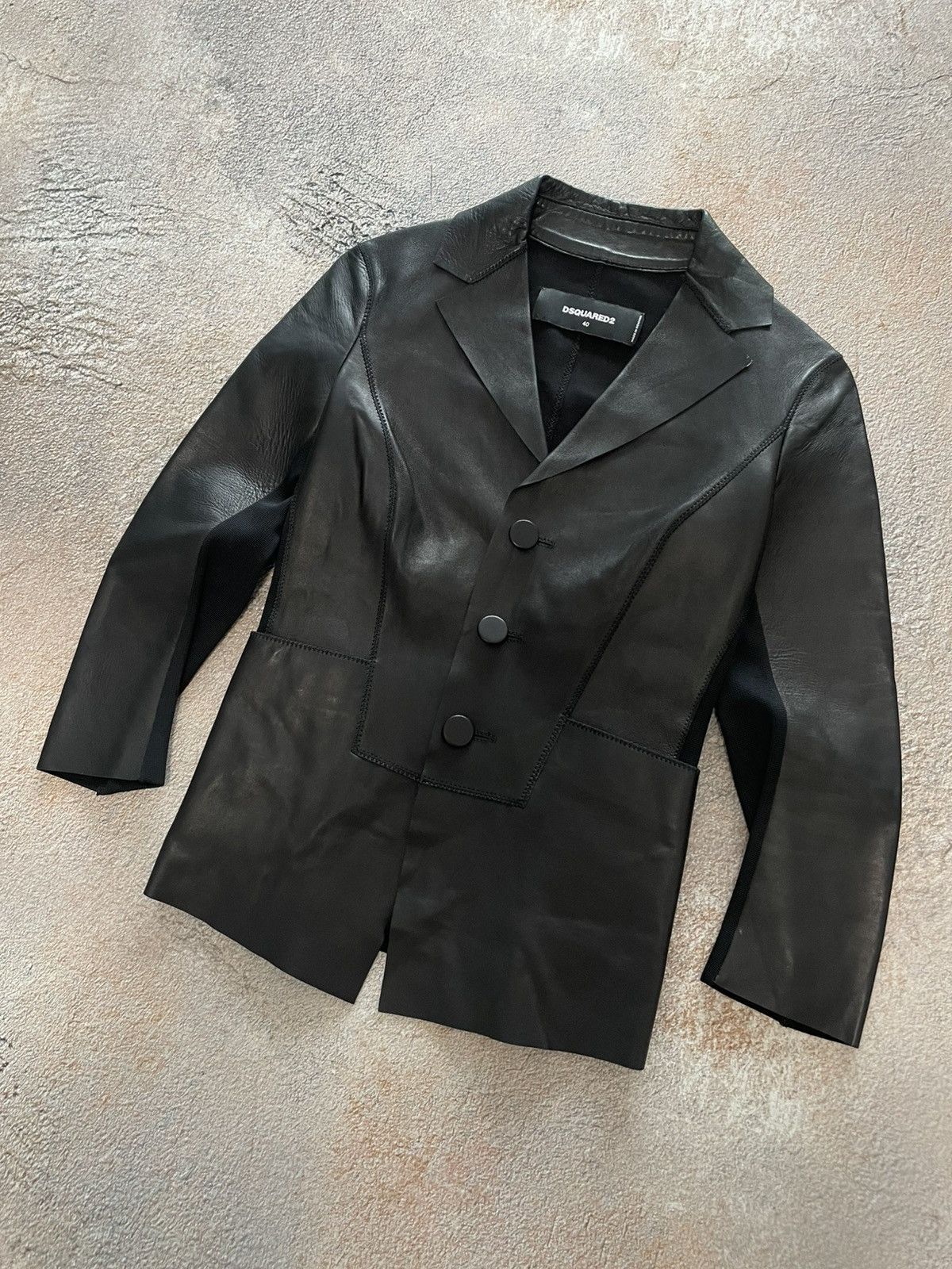 Dsquared2 Dsquared2 Black Leather Blazer Jacket Size S / US 4 / IT 40 - 2 Thumbnail