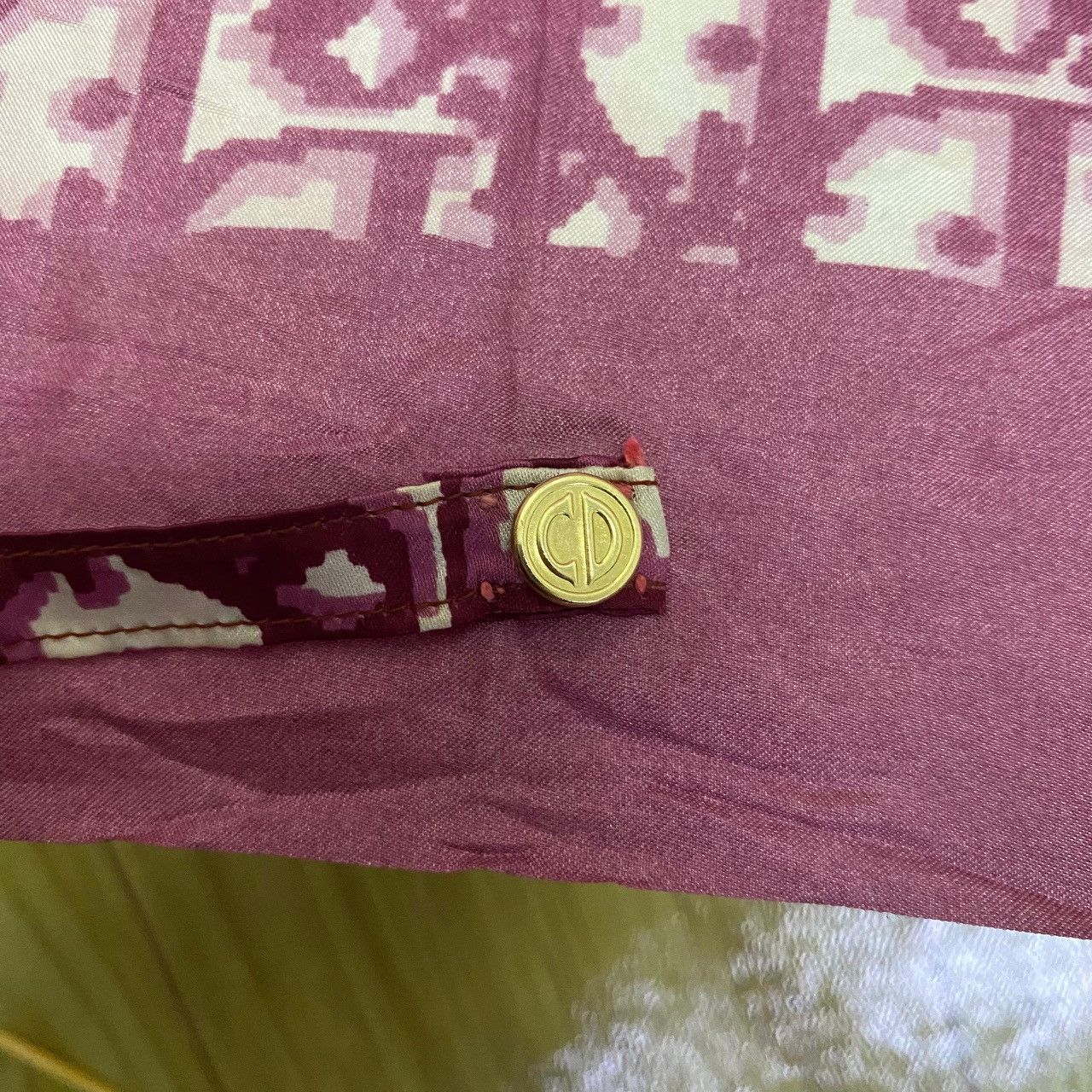 Christian Dior Monsieur Dior Vintage Umbrella Japan Oblique CD Gold Accent 80s Size ONE SIZE - 12 Thumbnail
