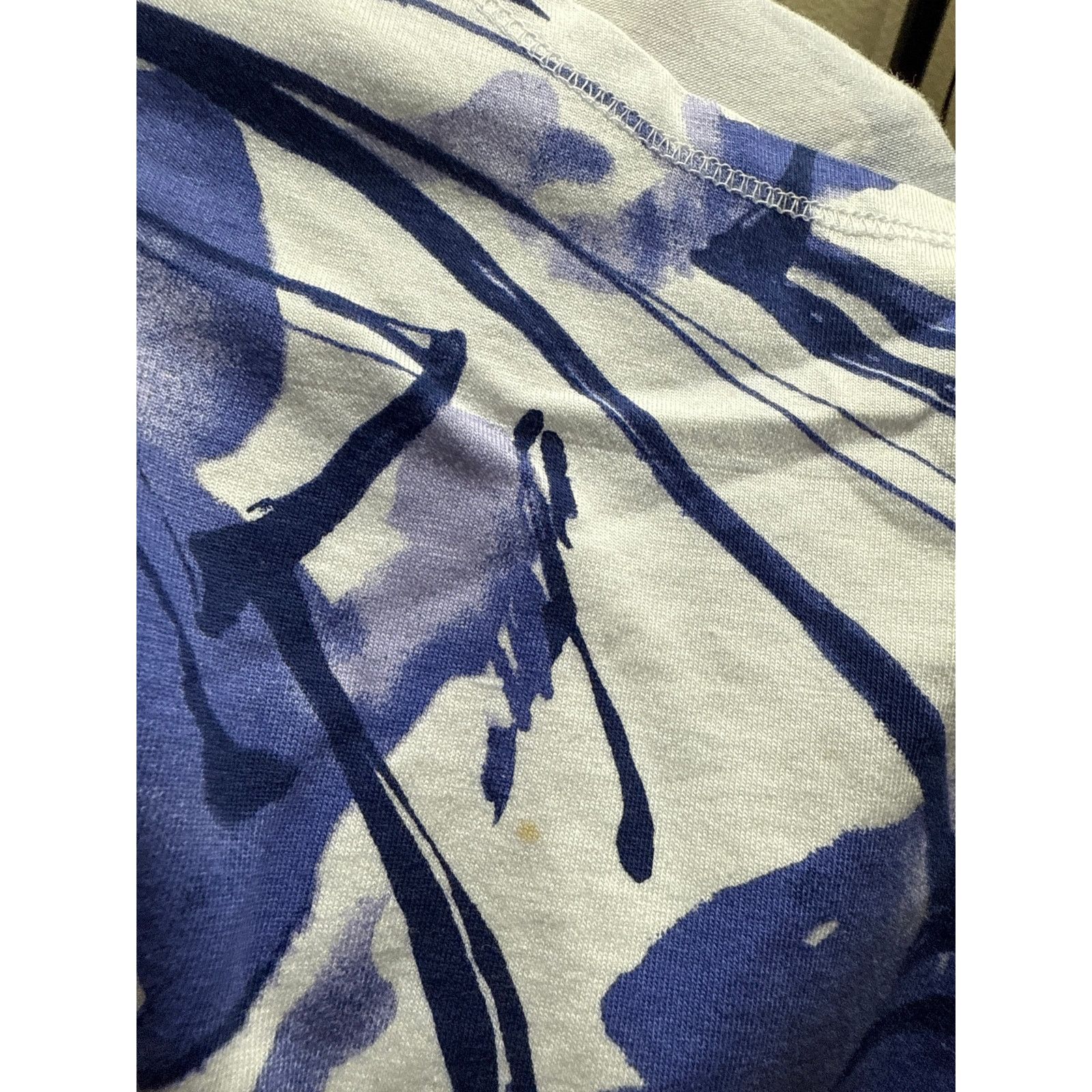Chicos Chico's Weekends Top 0 S Purple White Abstract Stretch Knit Size S / US 4 / IT 40 - 3 Thumbnail